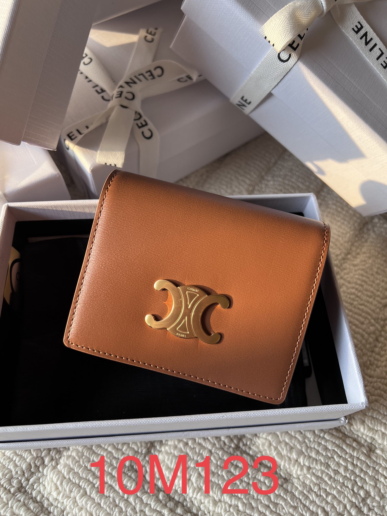 celine 財布 レディースコピー 本革 レザー 10M123 小遣い 名刺入れ ブラウン_1