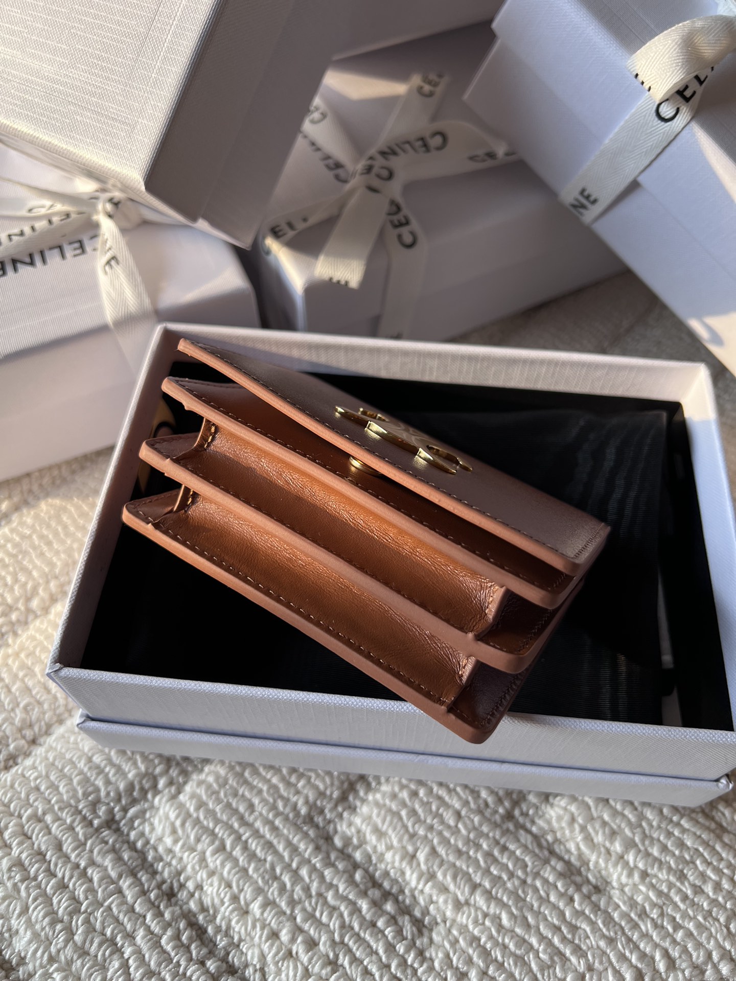 celine 財布 レディースコピー 本革 レザー 10M123 小遣い 名刺入れ ブラウン_4