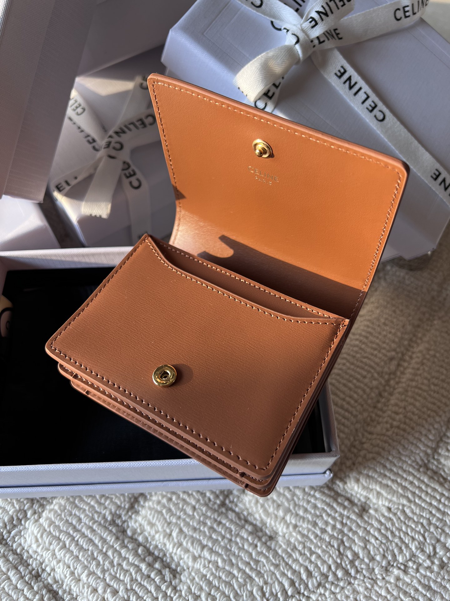 celine 財布 レディースコピー 本革 レザー 10M123 小遣い 名刺入れ ブラウン_5