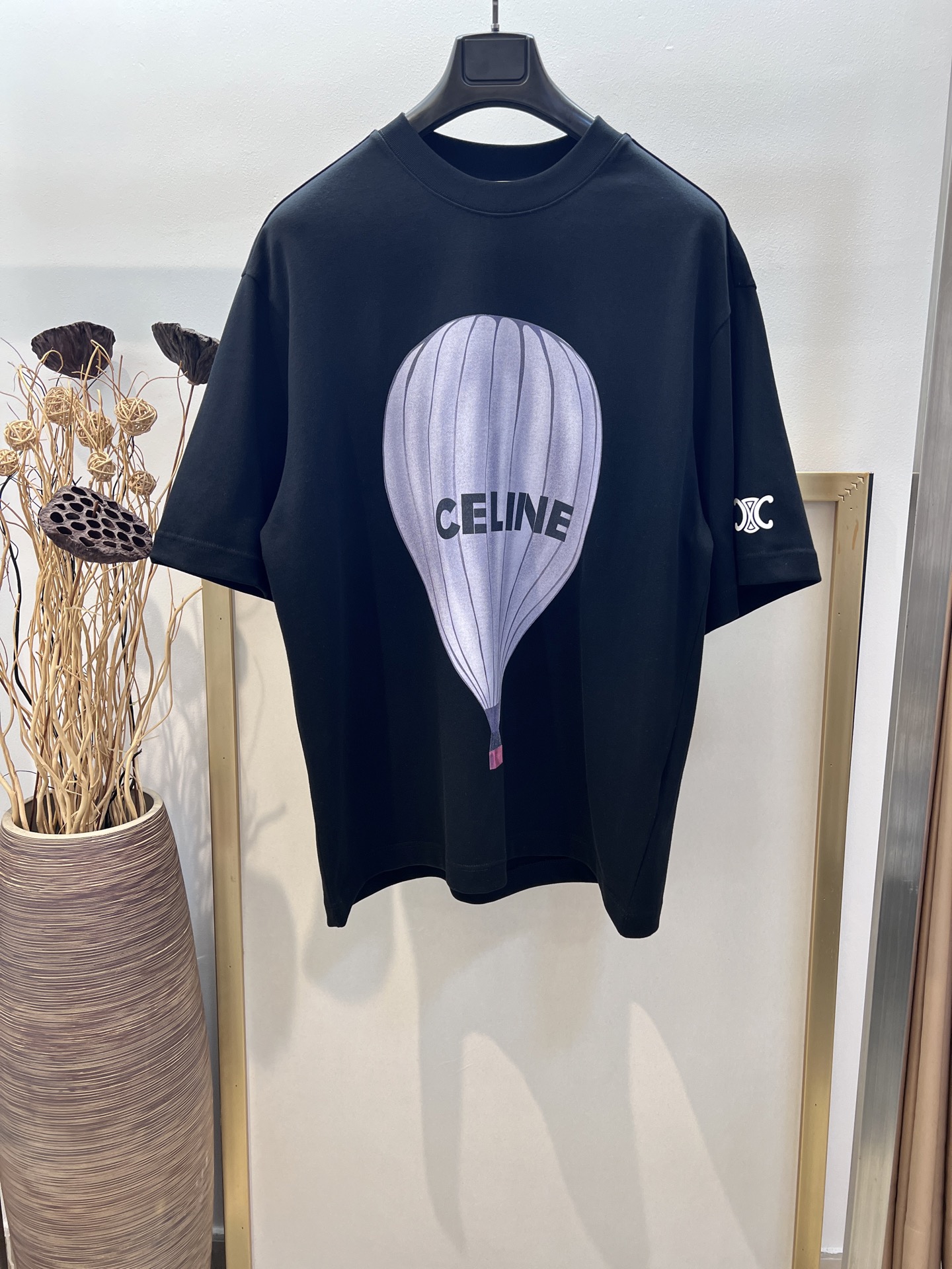 キッズ セリーヌtシャツコピー 純綿 トップス 半袖 シンプル プリント 男女兼用 ブラック_1