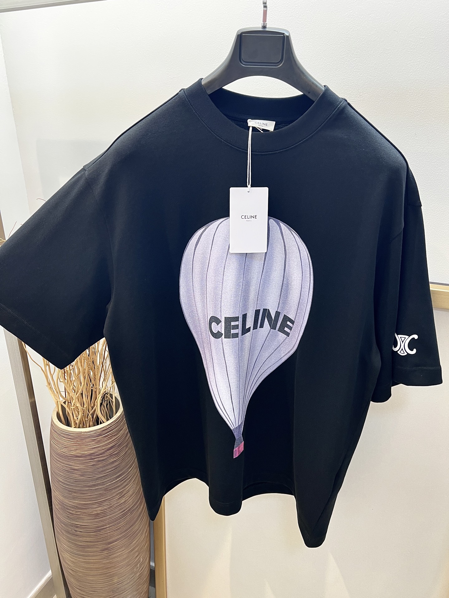 キッズ セリーヌtシャツコピー 純綿 トップス 半袖 シンプル プリント 男女兼用 ブラック_3