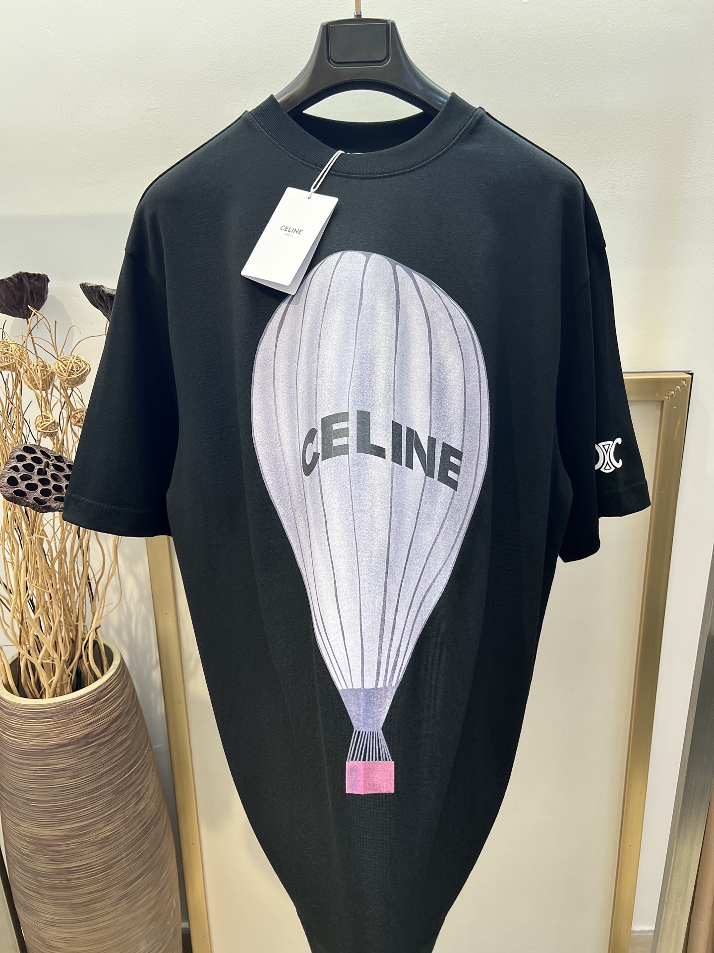 キッズ セリーヌtシャツコピー 純綿 トップス 半袖 シンプル プリント 男女兼用 ブラック_4