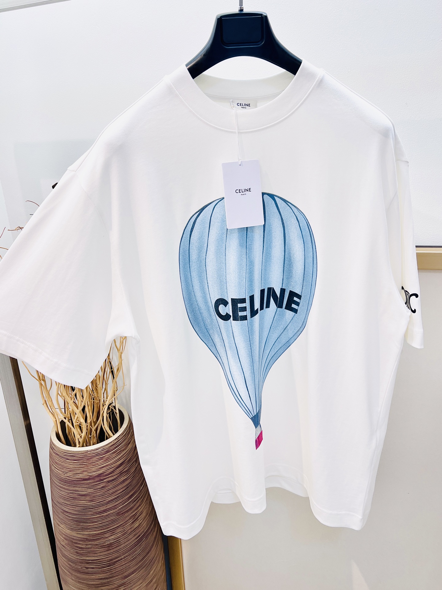 セリーヌtシャツ コーデスーパーコピー 純綿 トップス 半袖 シンプル プリント 男女兼用 ホワイト_3