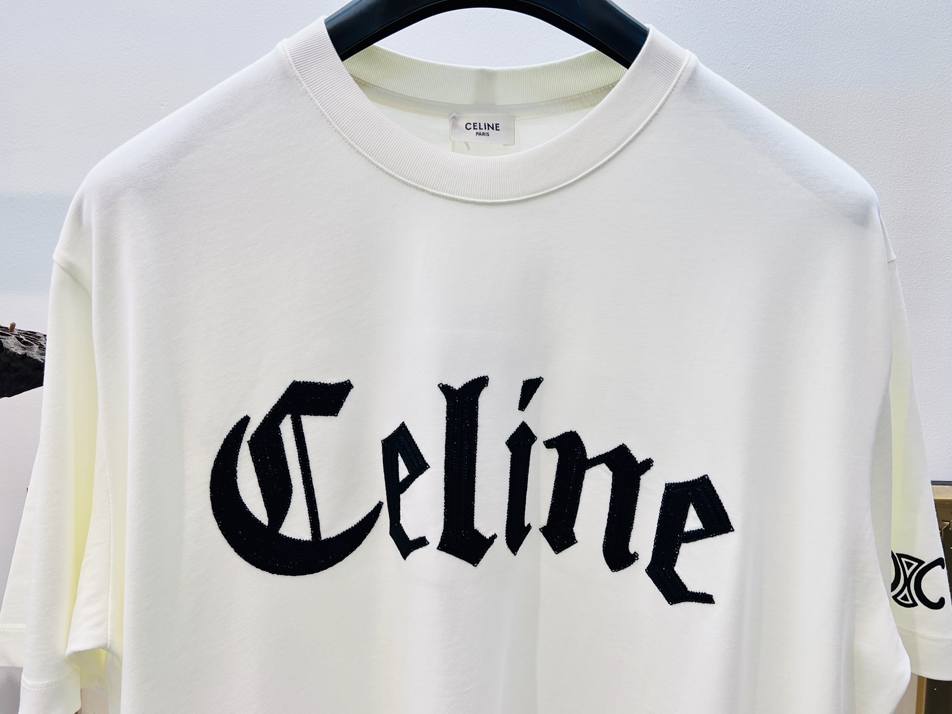 セリーヌtシャツ メルカリ偽物 シンプル 純綿 トップス 半袖 プリント 男女兼用 ホワイト_4
