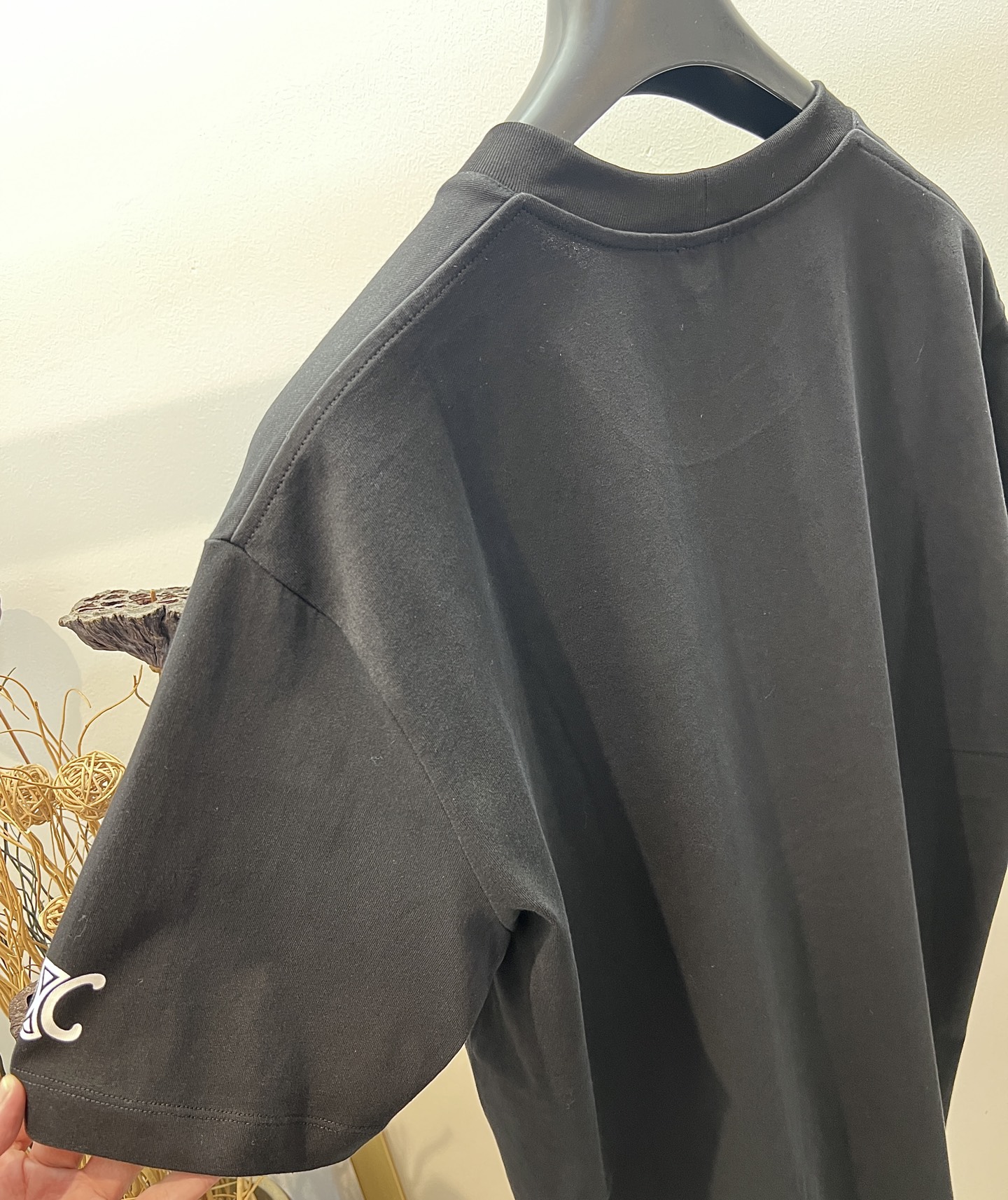 セリーヌtシャツ サイズ感激安通販 シンプル 純綿 トップス 半袖 プリント 男女兼用 ブラック_4
