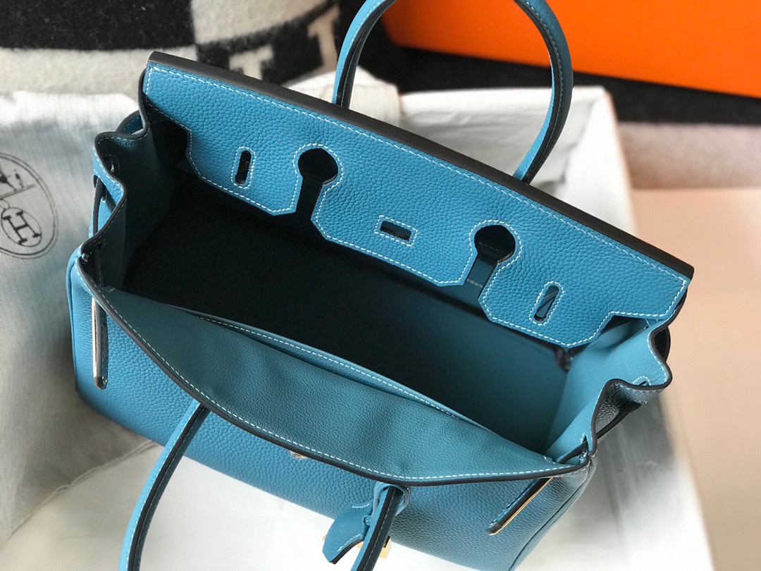 爆買いで大得価のエルメスバッグ 買取偽物 本革 ビジネス 斜め掛け ハンドバッグ レザー レディ ブルー_4