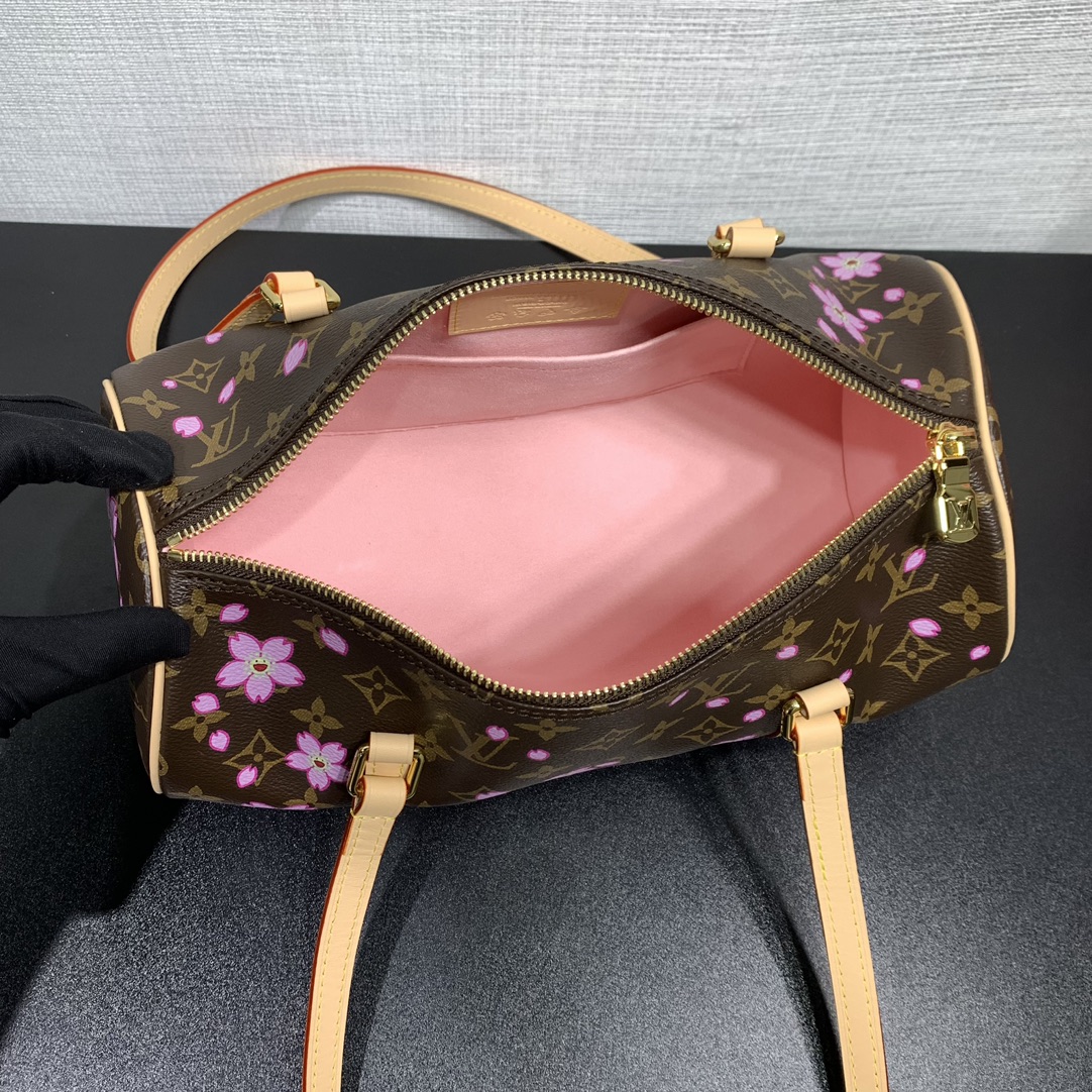 ルイヴィトンバッグ 買取Ｎ級品 斜め掛けバッグ レザー 本革 M13097 さくらプリント ブラウン_7