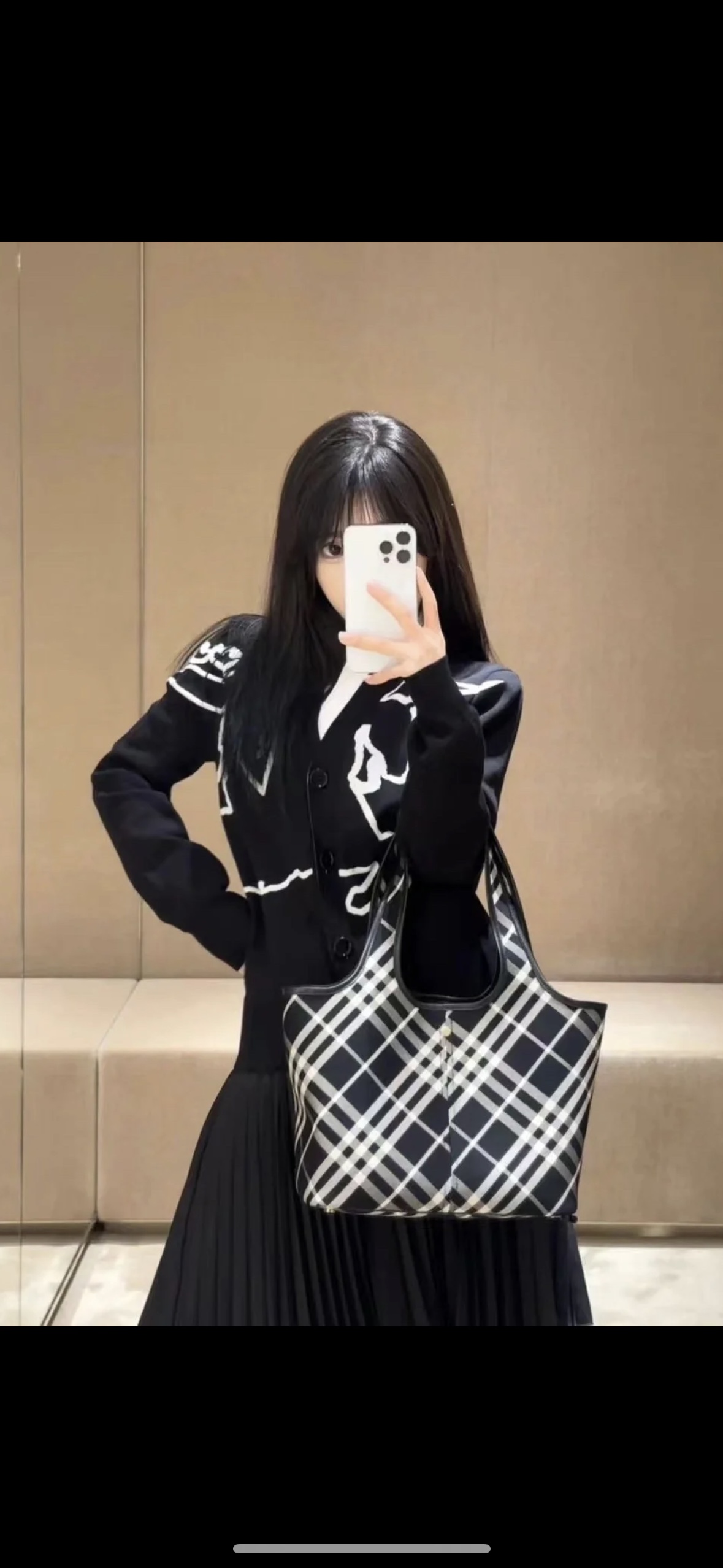 burberry カバンスーパーコピー 柔軟 カジュアル ハンドバッグ 本革 レザー 縞 ブラック_9