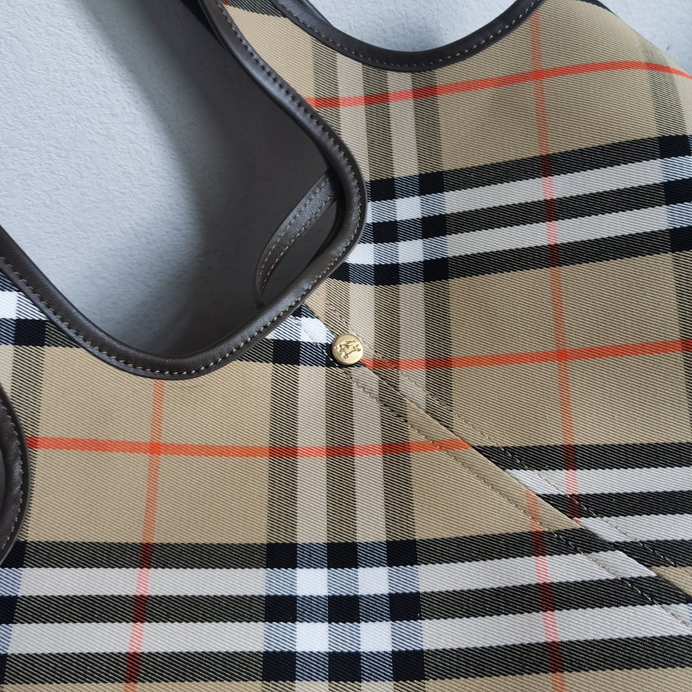 burberry バッグ レディ偽物 柔軟 カジュアル ハンドバッグ 本革 レザー 縞 ブラウン_5