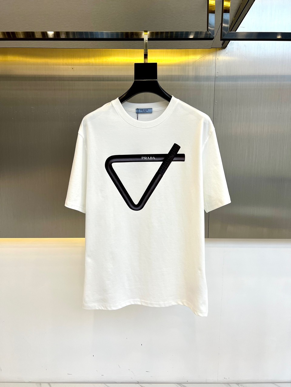 prada t シャツスーパーコピー 純綿 トップス 半袖 プリント カジュアル 男女兼用 ホワイト_2