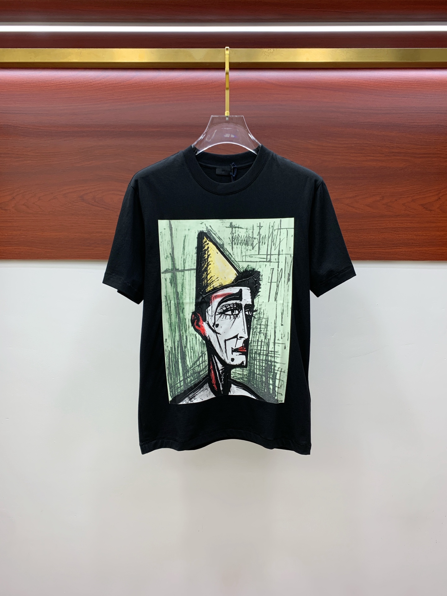 プラダ ティー シャツ偽物 Ｔシャツ 純綿 トップス 半袖 プリント カジュアル 通気性いい ブラック_1