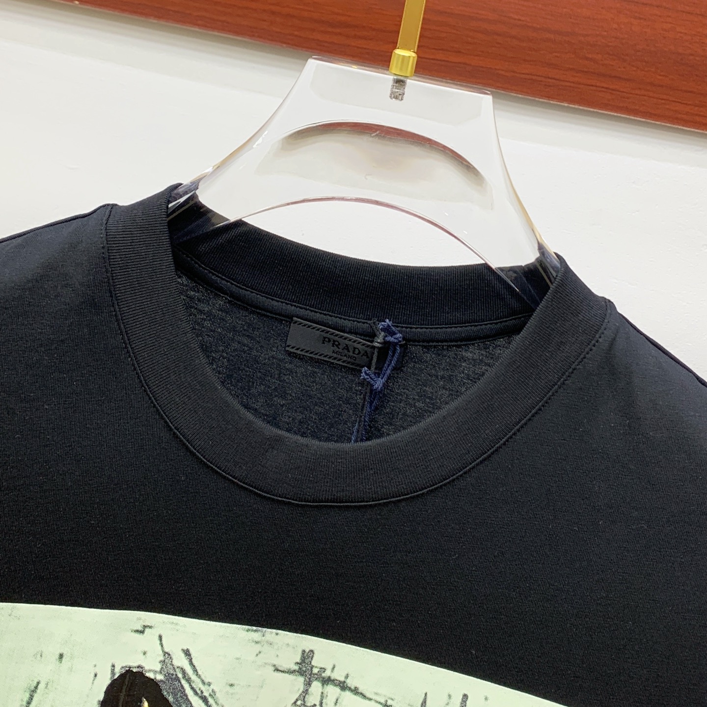 プラダ ティー シャツ偽物 Ｔシャツ 純綿 トップス 半袖 プリント カジュアル 通気性いい ブラック_2