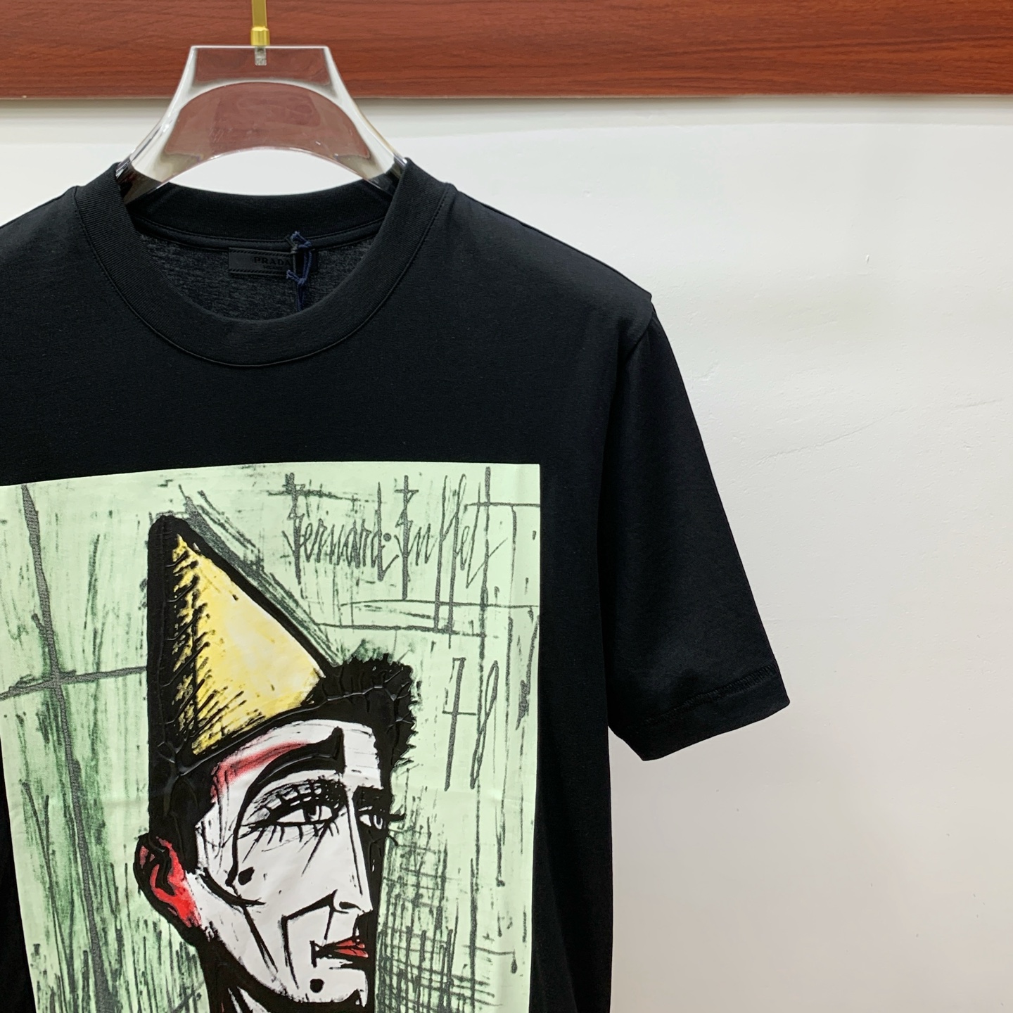プラダ ティー シャツ偽物 Ｔシャツ 純綿 トップス 半袖 プリント カジュアル 通気性いい ブラック_4