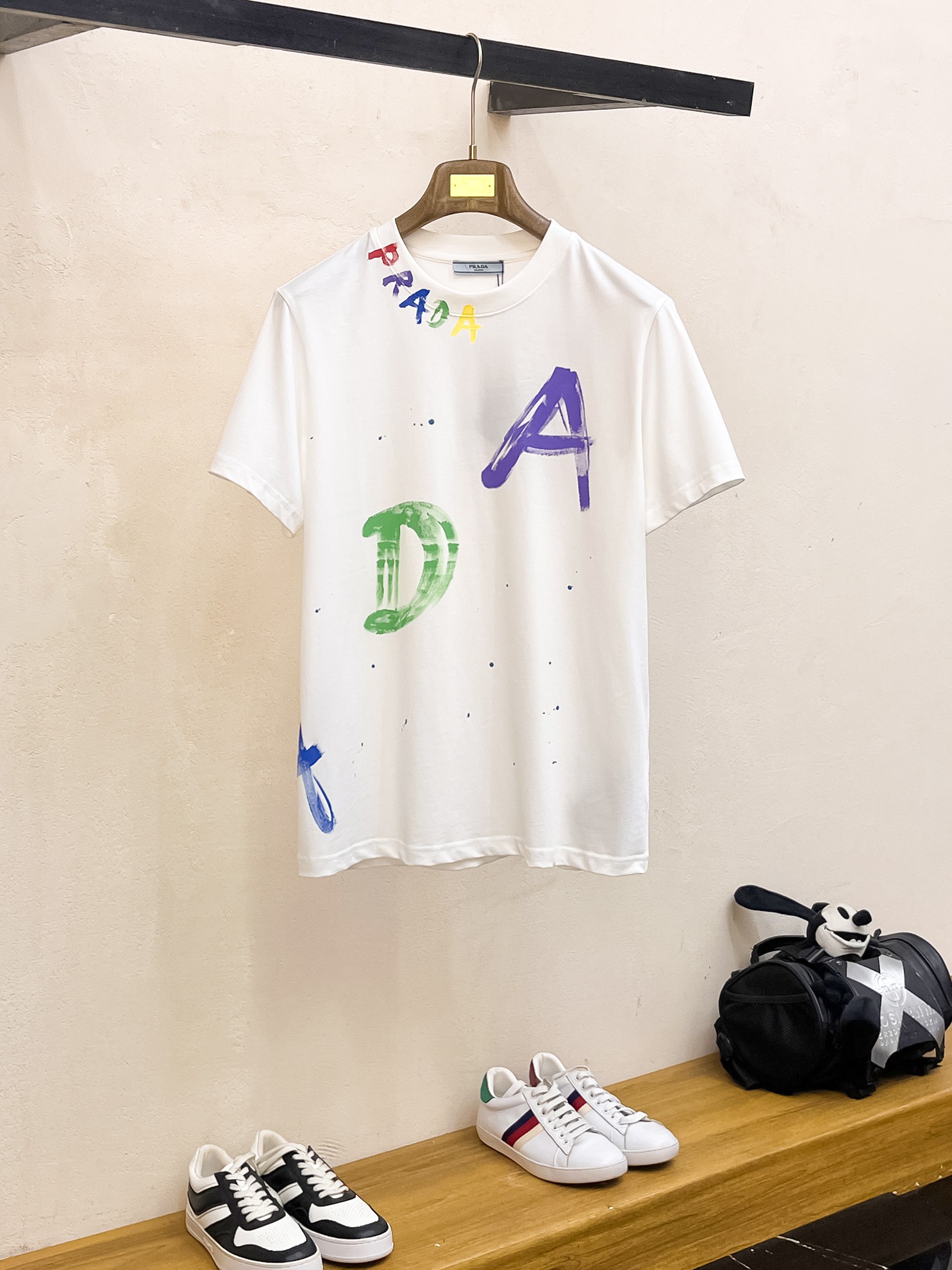 prada の t シャツスーパーコピー シンプル 純綿 トップス 半袖 プリント カジュアル ホワイト_1