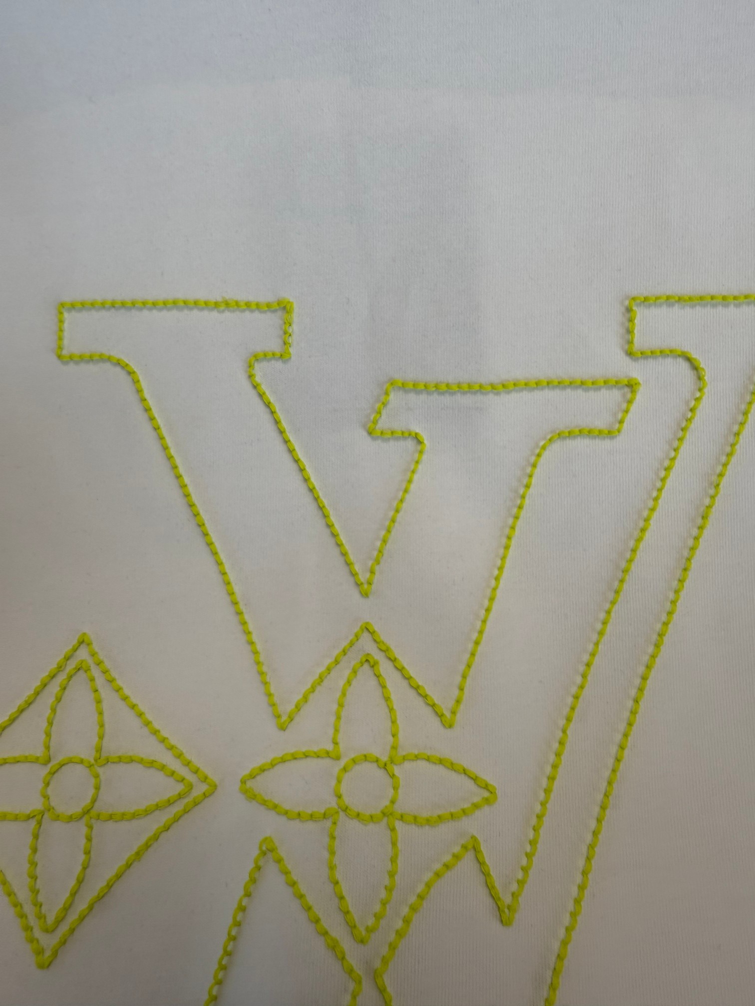 上質品 ルイヴィトンtシャツヤフオク偽物 柔軟 純綿 トップス 短袖 ロゴ刺繍 ホワイト_5