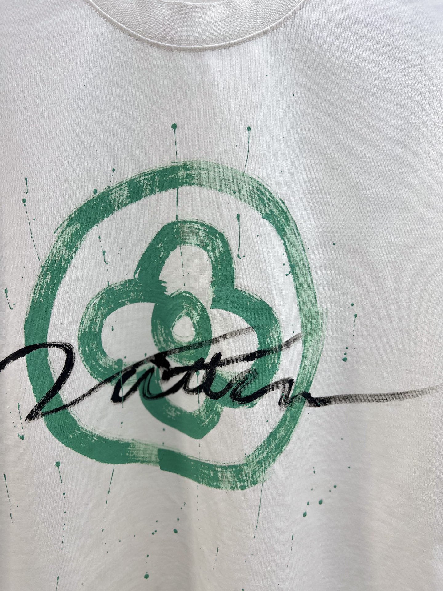 春の新作 ルイヴィトンtシャツコーデコピー 柔軟 純綿 トップス 短袖 ゆったり プリント ホワイト_3