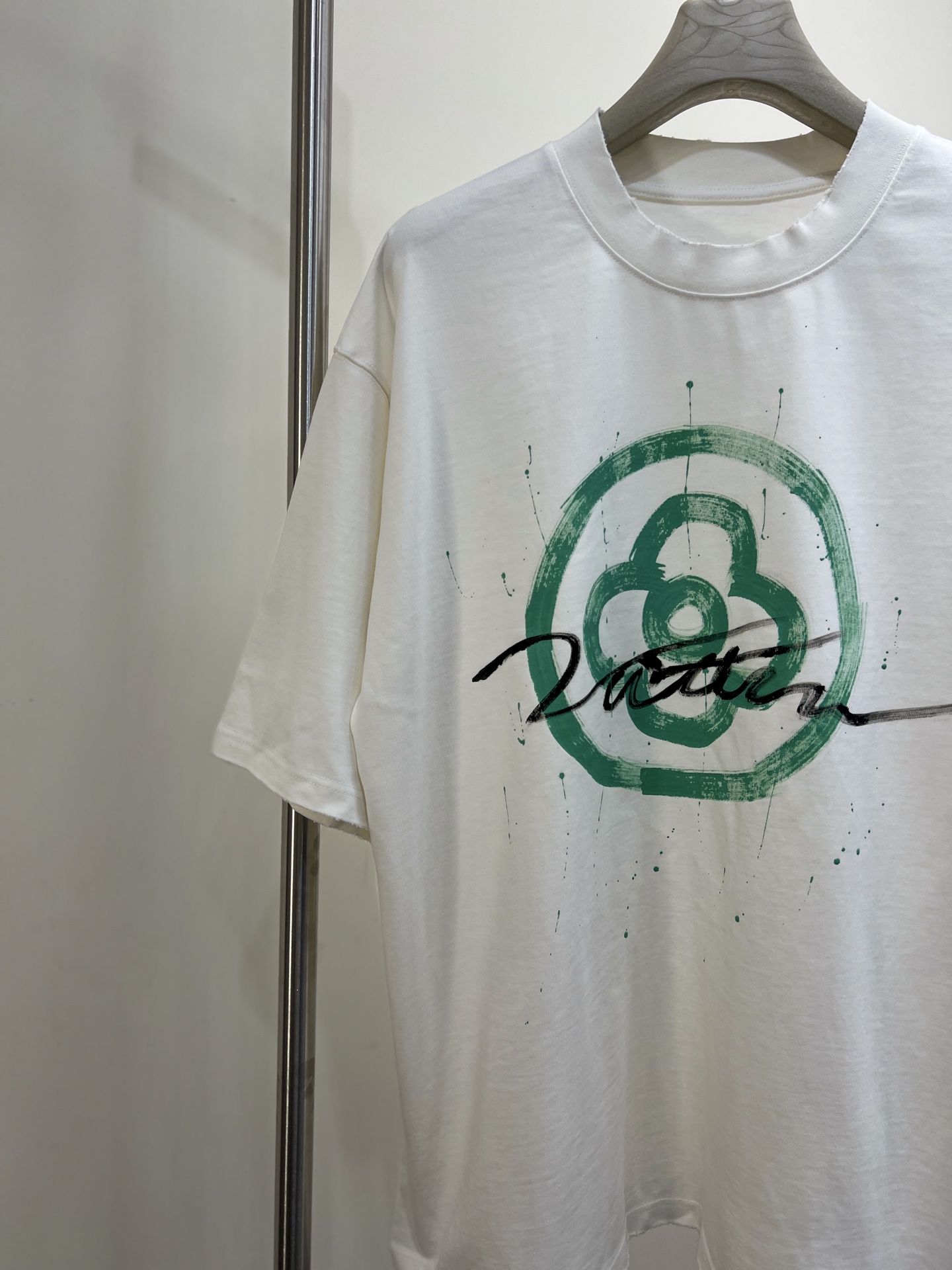 春の新作 ルイヴィトンtシャツコーデコピー 柔軟 純綿 トップス 短袖 ゆったり プリント ホワイト_8