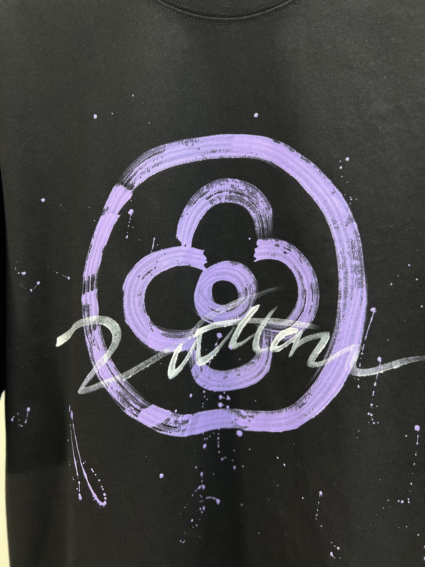 ルイヴィトン tシャツ モノグラムスーパーコピー 柔軟 純綿 トップス 短袖 ゆったり プリント ブラック_2
