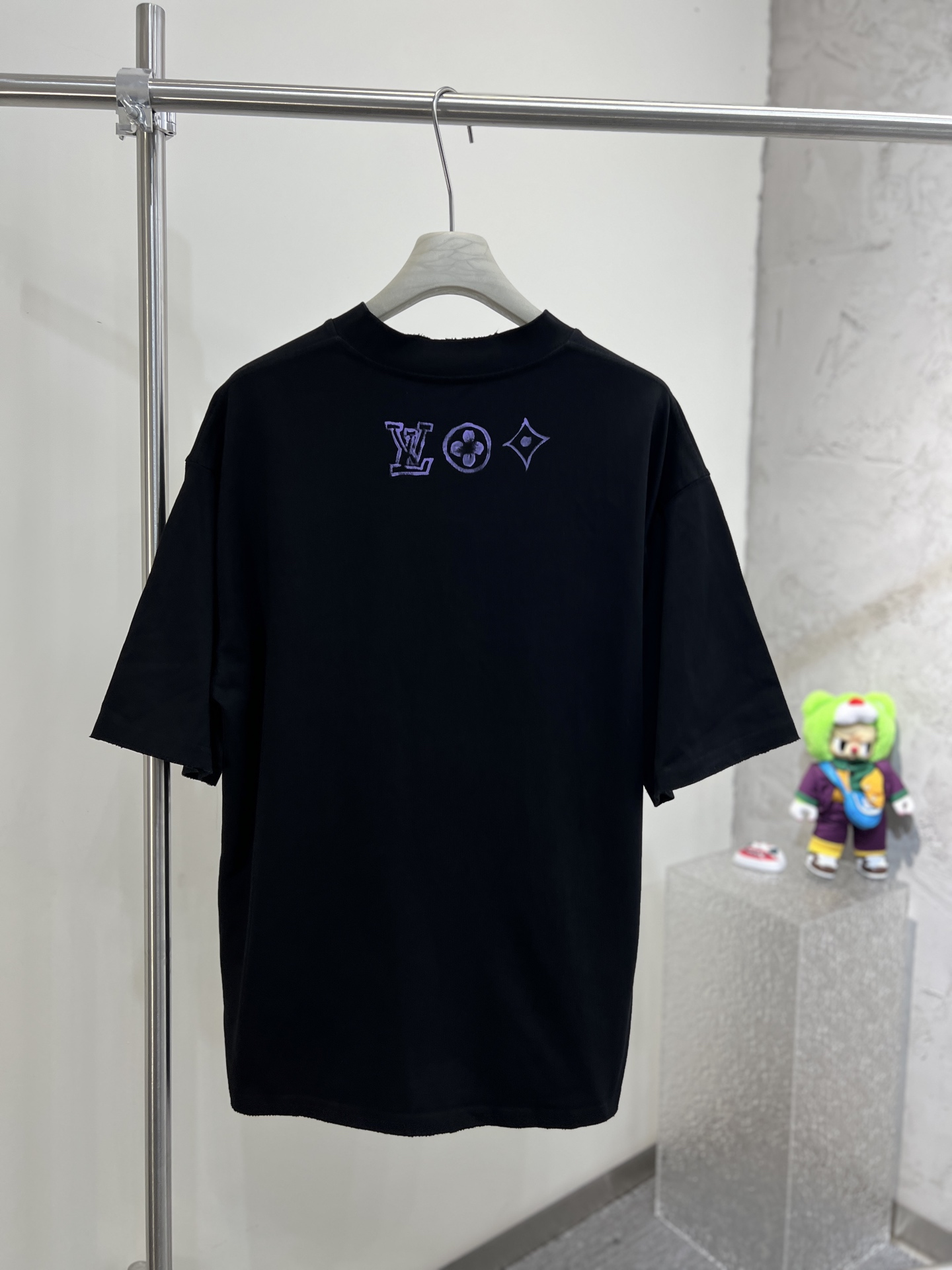 ルイヴィトン tシャツ モノグラムスーパーコピー 柔軟 純綿 トップス 短袖 ゆったり プリント ブラック_8