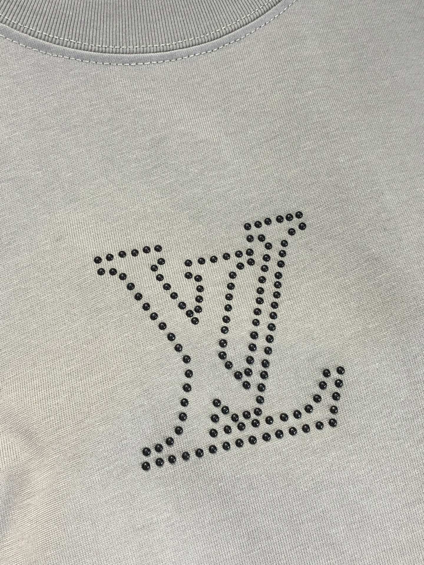 ルイヴィトン tシャツ 値段スーパーコピー 柔らかい 純綿 トップス 短袖 ゆったり 男女兼用 グレー_7