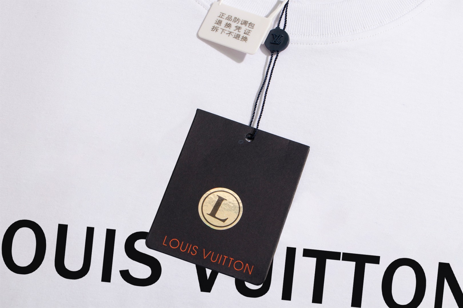 びっくりした価格 ルイヴィトン ロゴtシャツ偽物 シンプル 純綿 半袖トップス ゆったり ホワイト_3
