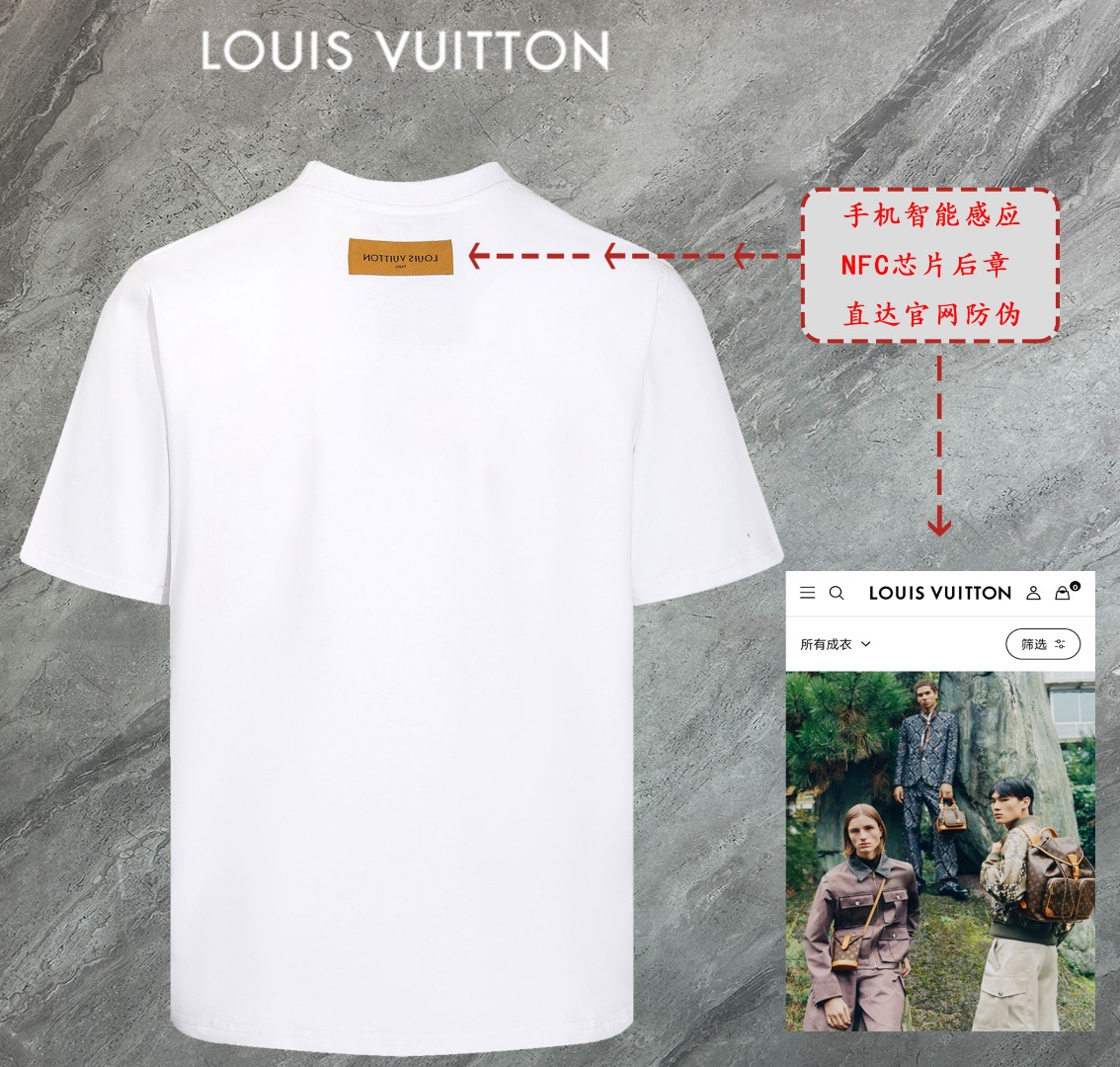 びっくりした価格 ルイヴィトン ロゴtシャツ偽物 シンプル 純綿 半袖トップス ゆったり ホワイト_9