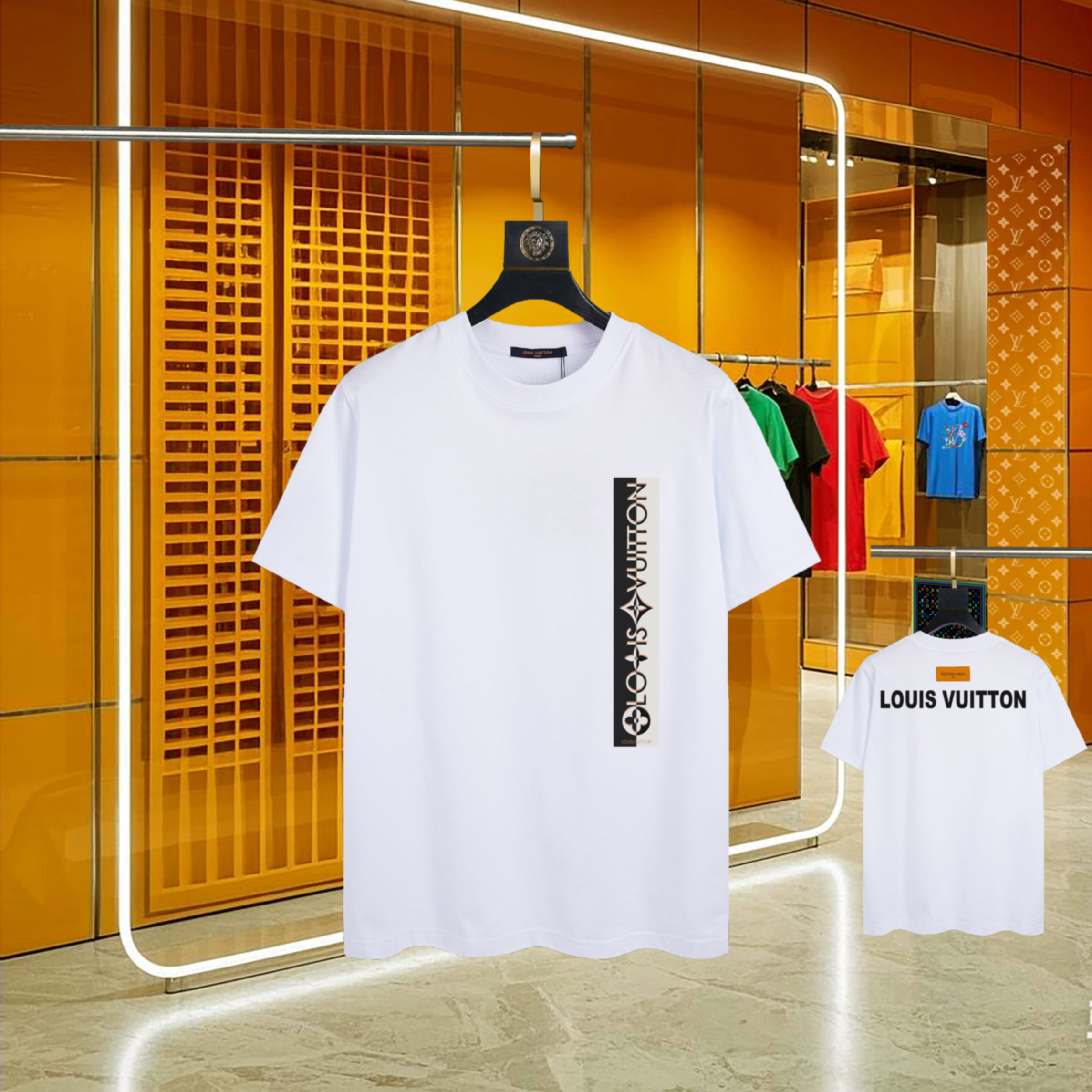 爆買いで大得価のルイヴィトン tシャツ タグ偽物 シンプル 純綿 半袖トップス ゆったり ホワイト_1