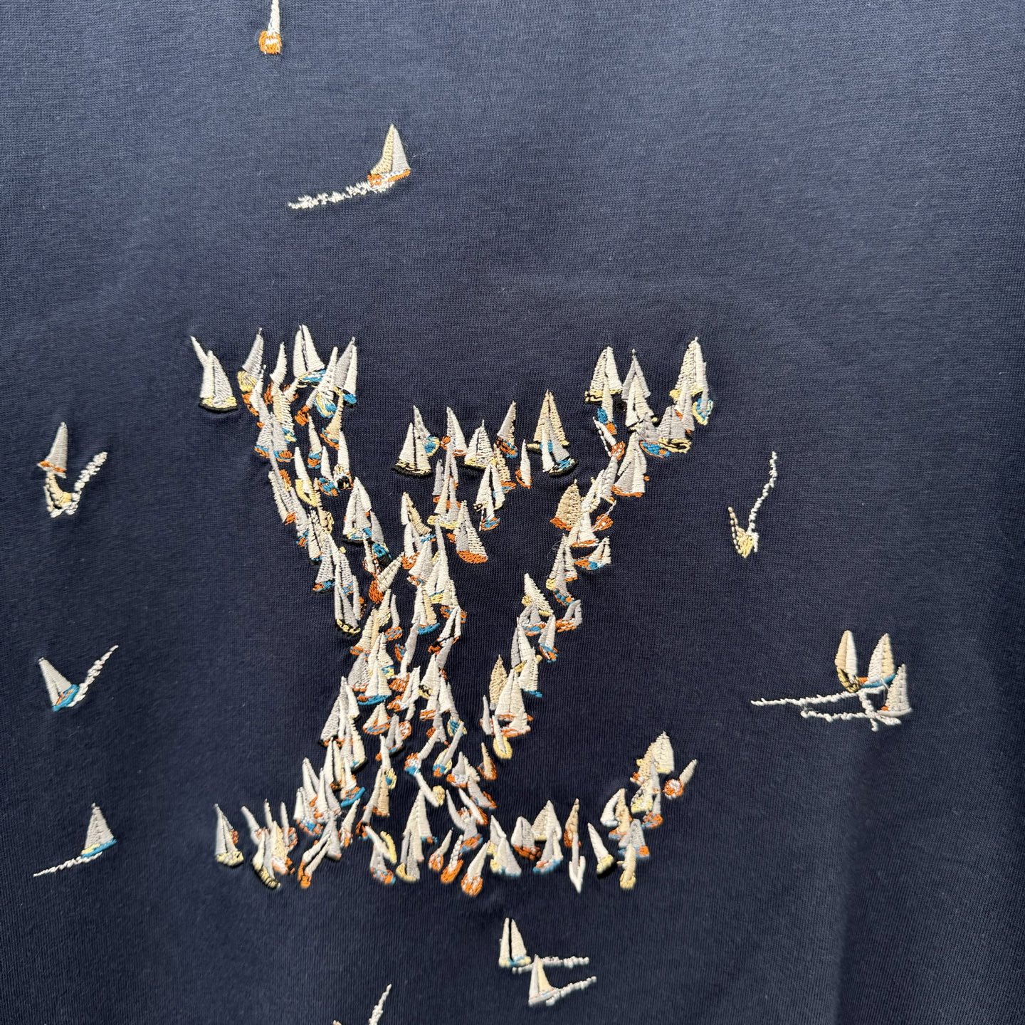 高級感溢れる LV ヴィトン tシャツ 公式コピー シンプル 純綿 半袖トップス ゆったり ブルー_5