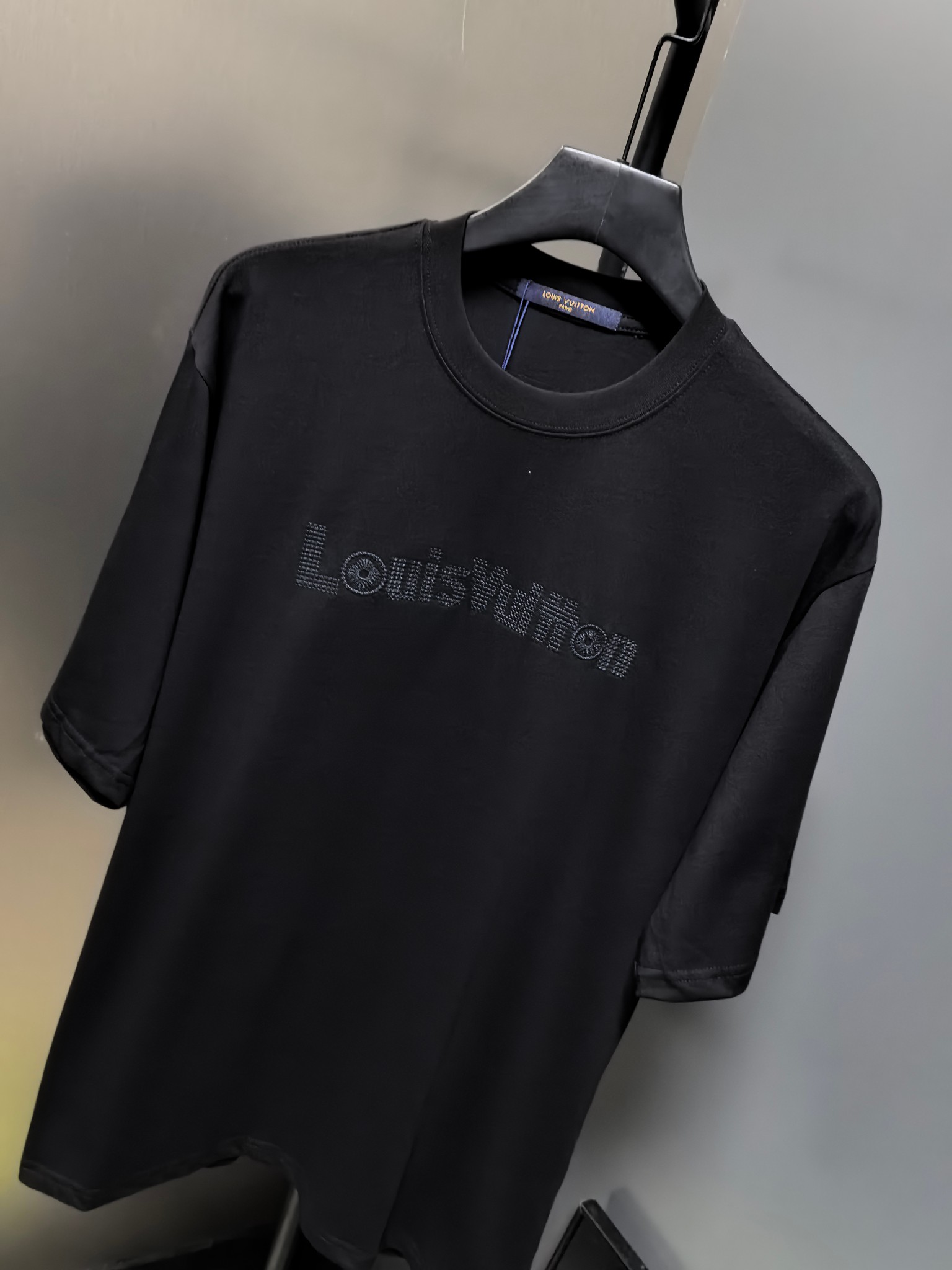 レディース ヴィトンtシャツスーパーコピー シンプル 綿100％ 半袖トップス ゆったり ブラック_5