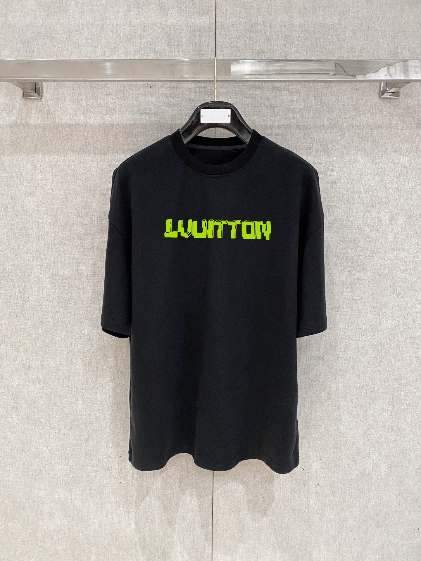 ルイヴィトンtシャツコーデコピー プリント シンプル 綿100％ 半袖トップス ゆったり ブラック_1