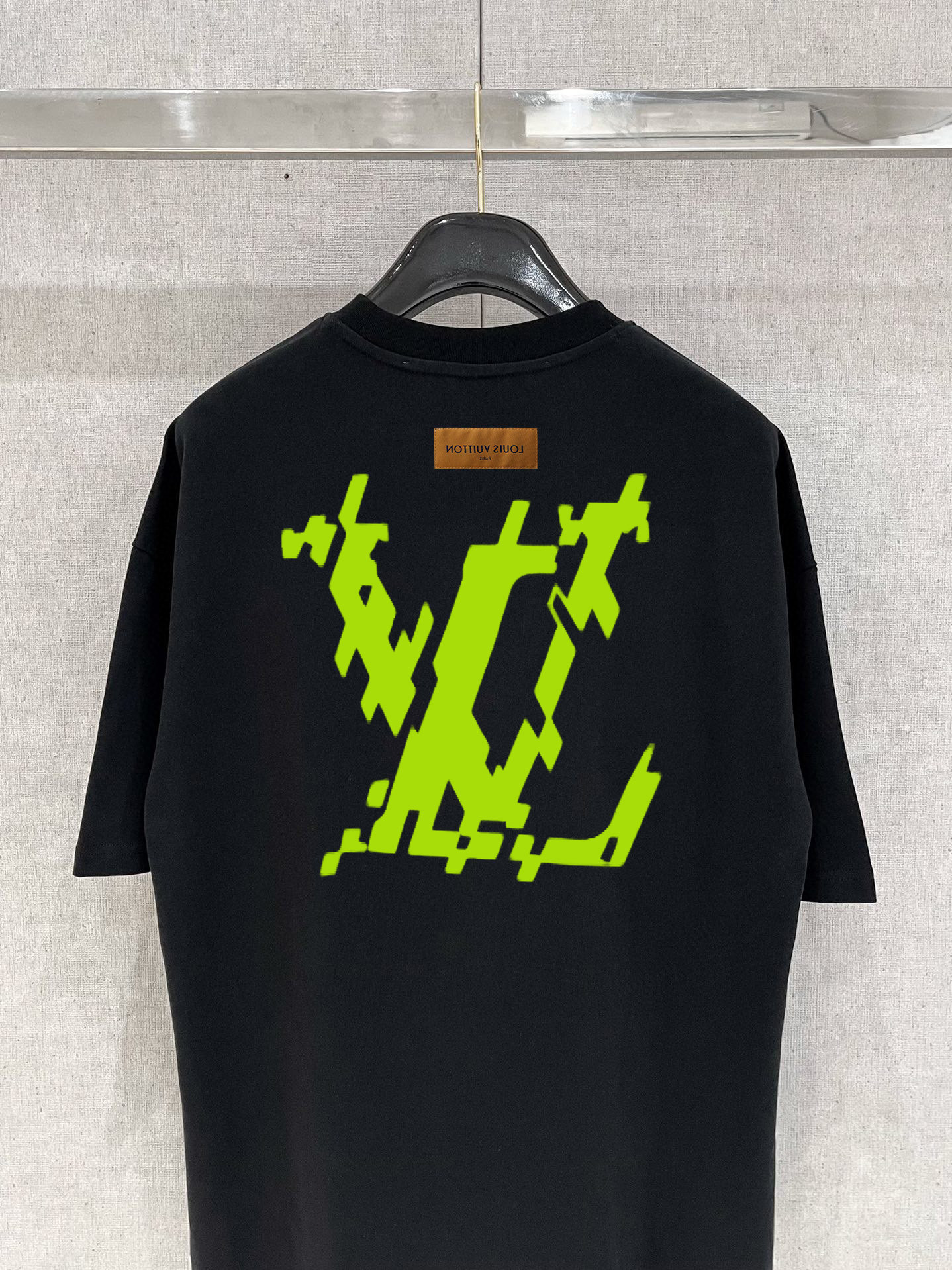ルイヴィトンtシャツコーデコピー プリント シンプル 綿100％ 半袖トップス ゆったり ブラック_8