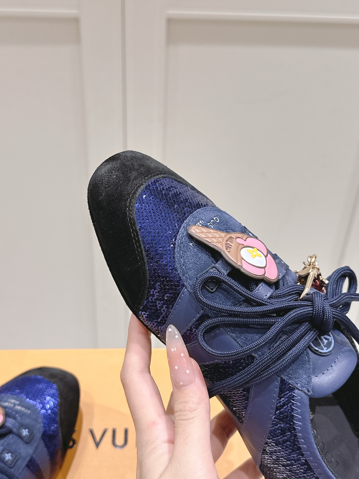 バレエ風 ルイヴィトン スニーカー 8コピー カップルシューズ Sneakerina 優雅 男女兼用 ブルー_6