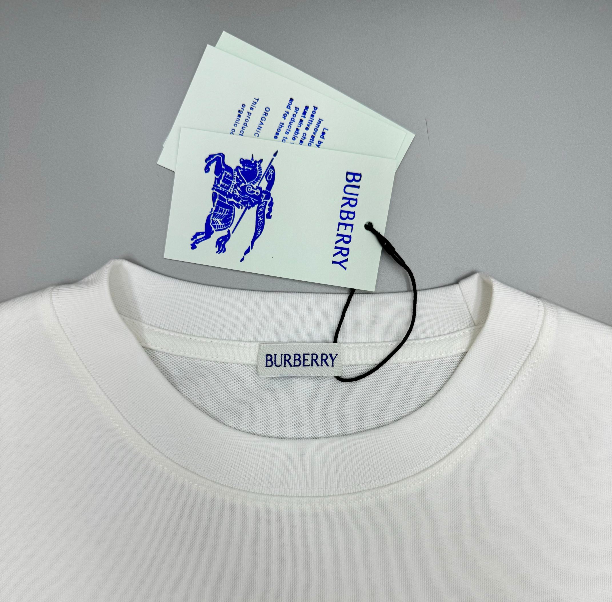 超激得価格 メンズ バーバリー t シャツ激安通販 プリント 純綿 トップス 半袖 男女兼用 ホワイト_2