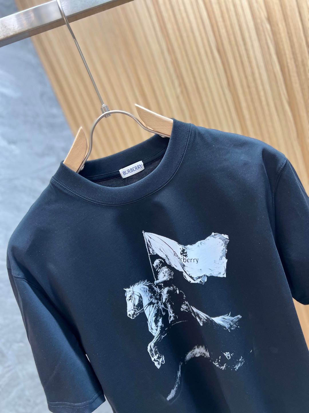 burberry t シャツスーパーコピー プリント 純綿 トップス 短袖 ゆったり 男女兼用 ブラック_2