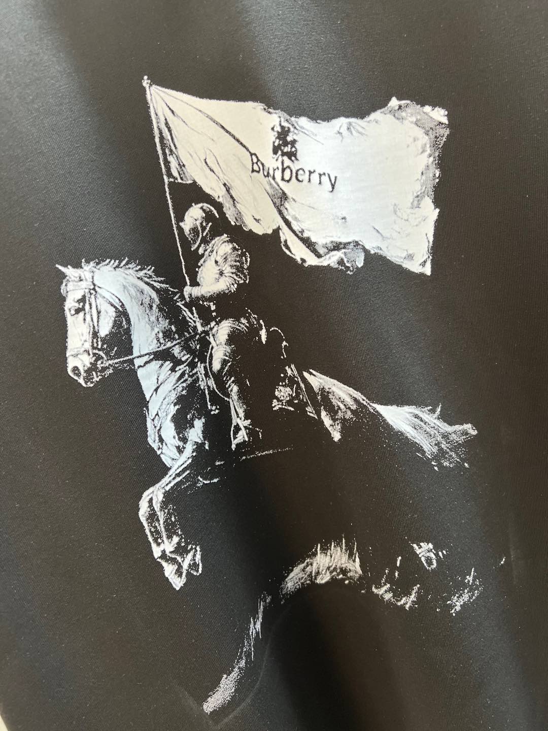 burberry t シャツスーパーコピー プリント 純綿 トップス 短袖 ゆったり 男女兼用 ブラック_4