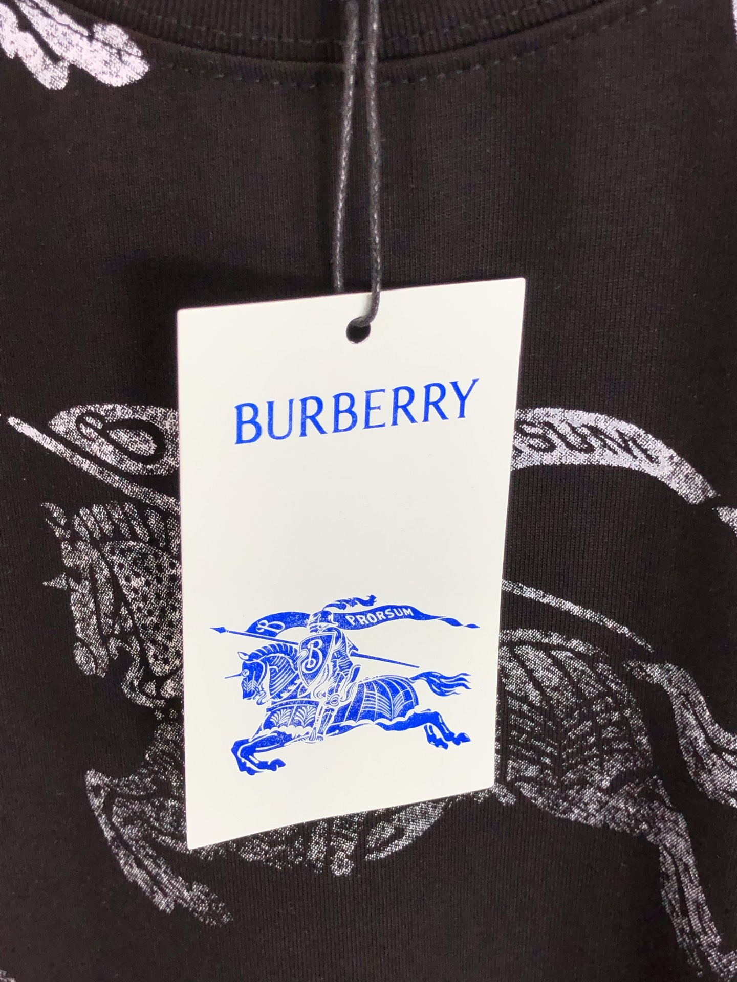 burberry ロゴ シャツスーパーコピー プリント 純綿Ｔシャツ トップス ゆったり 男女兼用 シンプル ブラック_8