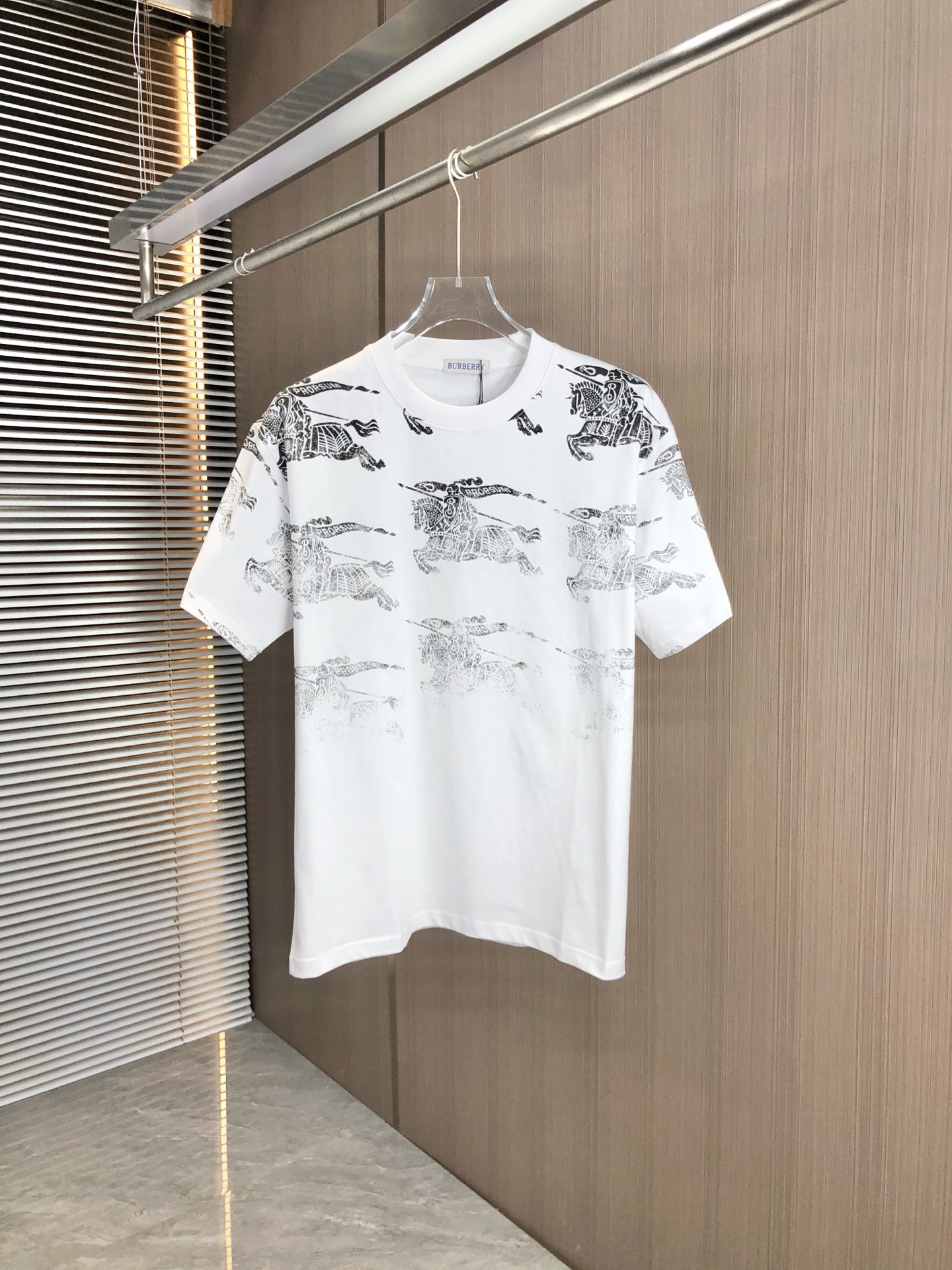 burberry ロン t メンズ偽物 プリント 純綿 トップス ゆったり 上質 シンプル ホワイト_1
