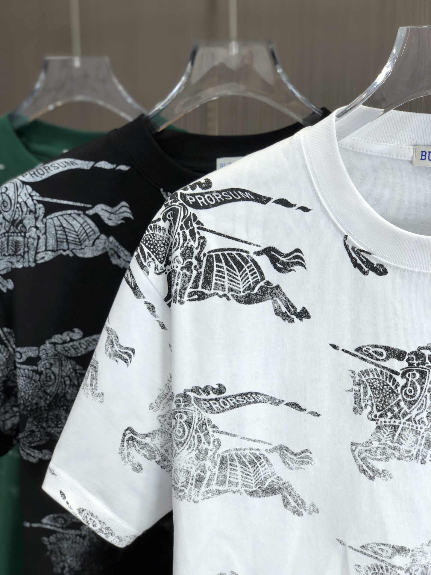 burberry ロン t メンズ偽物 プリント 純綿 トップス ゆったり 上質 シンプル ホワイト_2