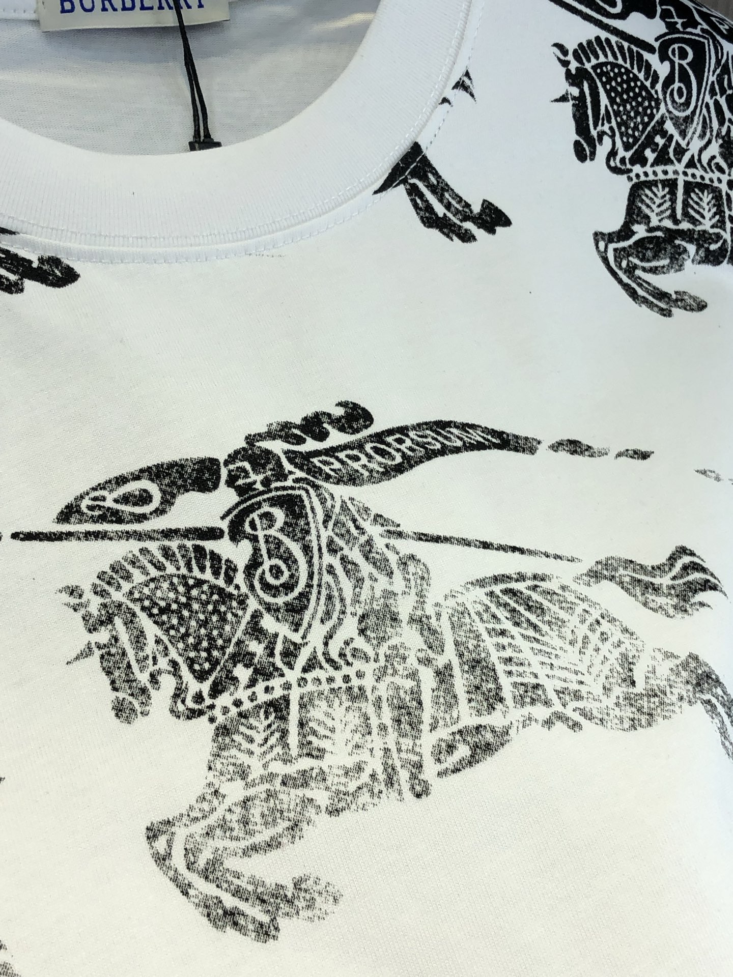 burberry ロン t メンズ偽物 プリント 純綿 トップス ゆったり 上質 シンプル ホワイト_5