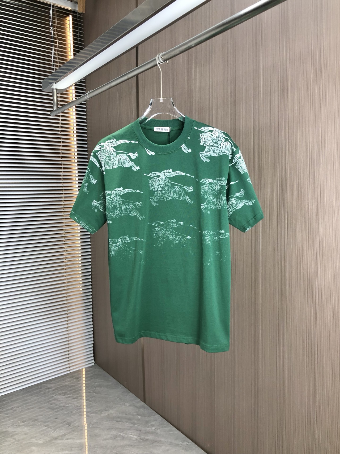 burberry ロング t シャツコピー プリント 純綿 トップス ゆったり 上質 シンプル グリーン_1
