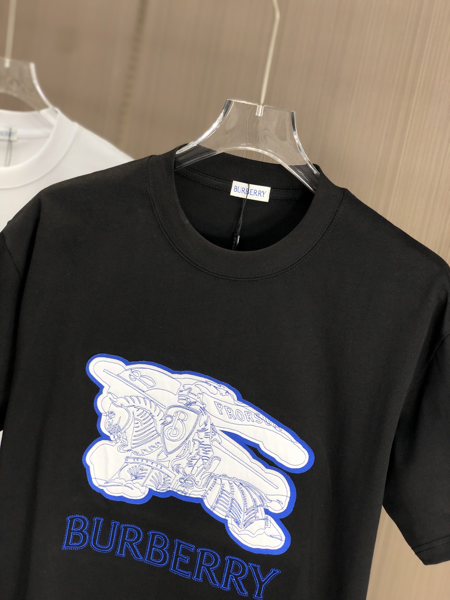 t シャツ バーバリー メンズスーパーコピー プリント 純綿 トップス ゆったり 上質 シンプル ブラック_2