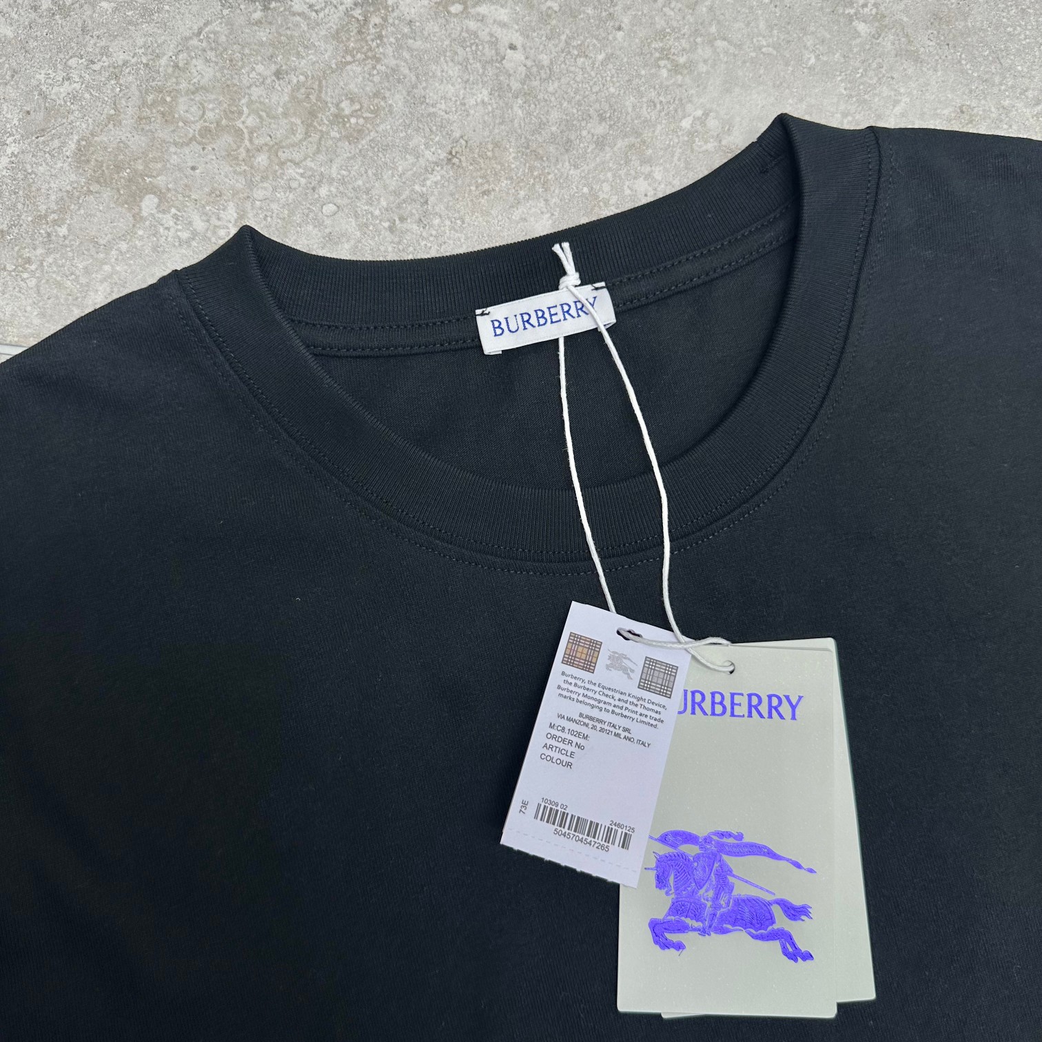 バーバリー t シャツ 人気コピー シンプル 100％綿 トップス ゆったり 高品質 ブラック_5
