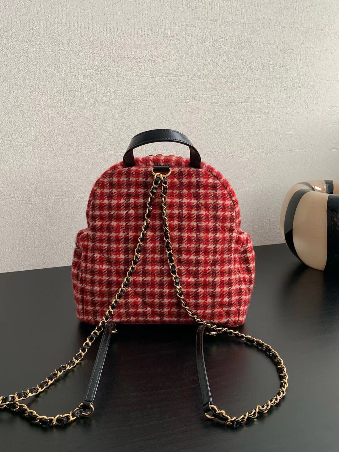 シャネルバッグ 補修コピー レザー 本革 格子模様 バックバッグ 眩しい レッド_2