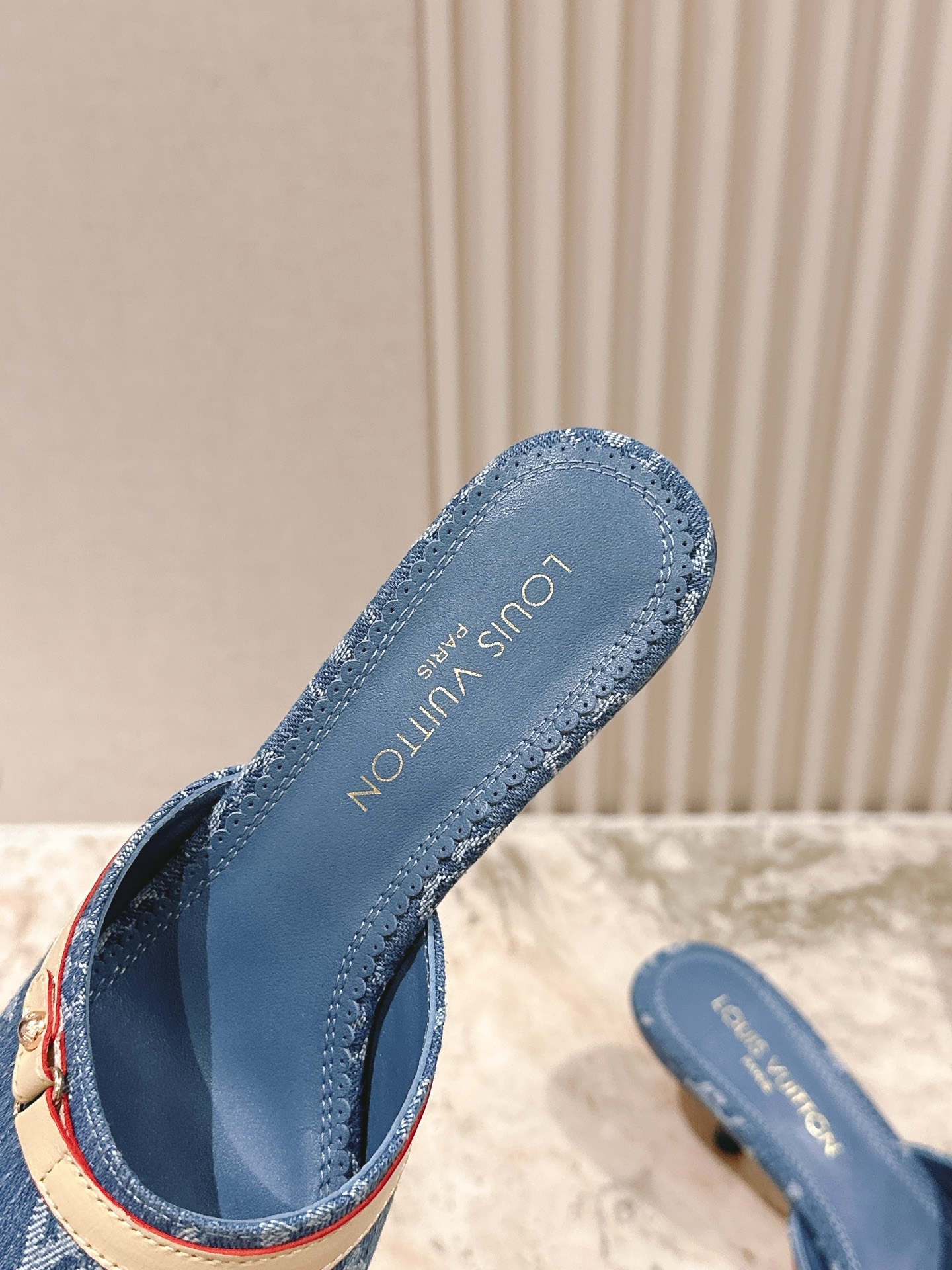 LV ルイヴィトン サンダル 新作Ｎ級品 スリッパ  優雅レディ 4.5cmヒール ブルー_4