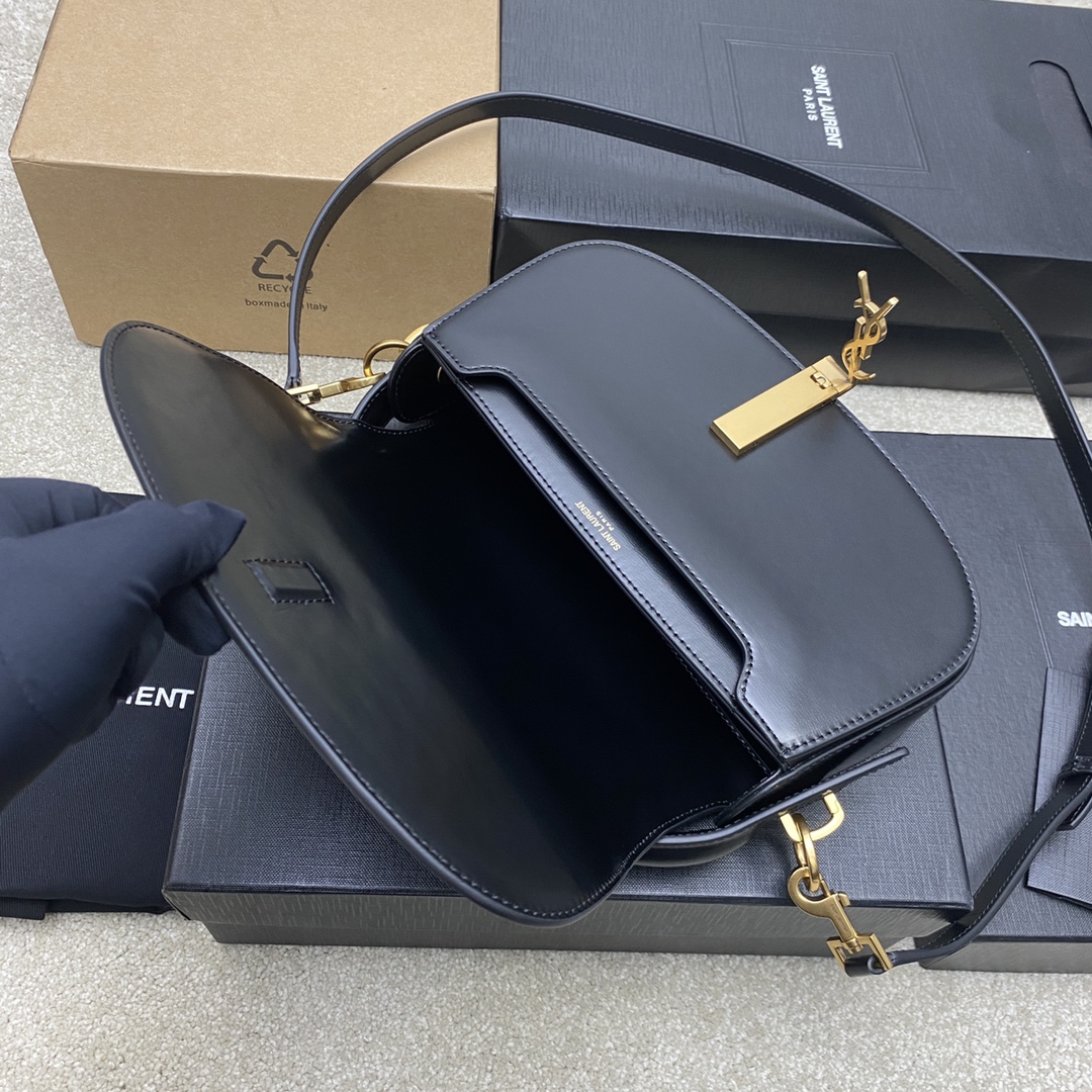 レディース サン ローラン バッグコピー 優雅レディ 牛革 レザー 斜め掛け ハンドバッグ 787671 ブラック_6