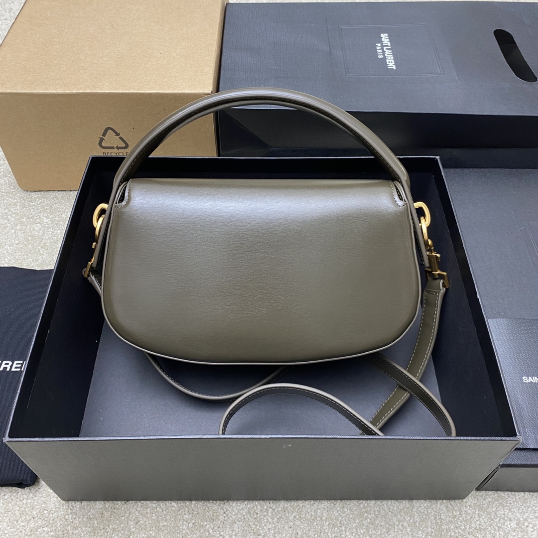 サン ローラン ハンドバッグ偽物 優雅レディ 牛革 レザー 斜め掛け ハンドバッグ 787671 グレー_2