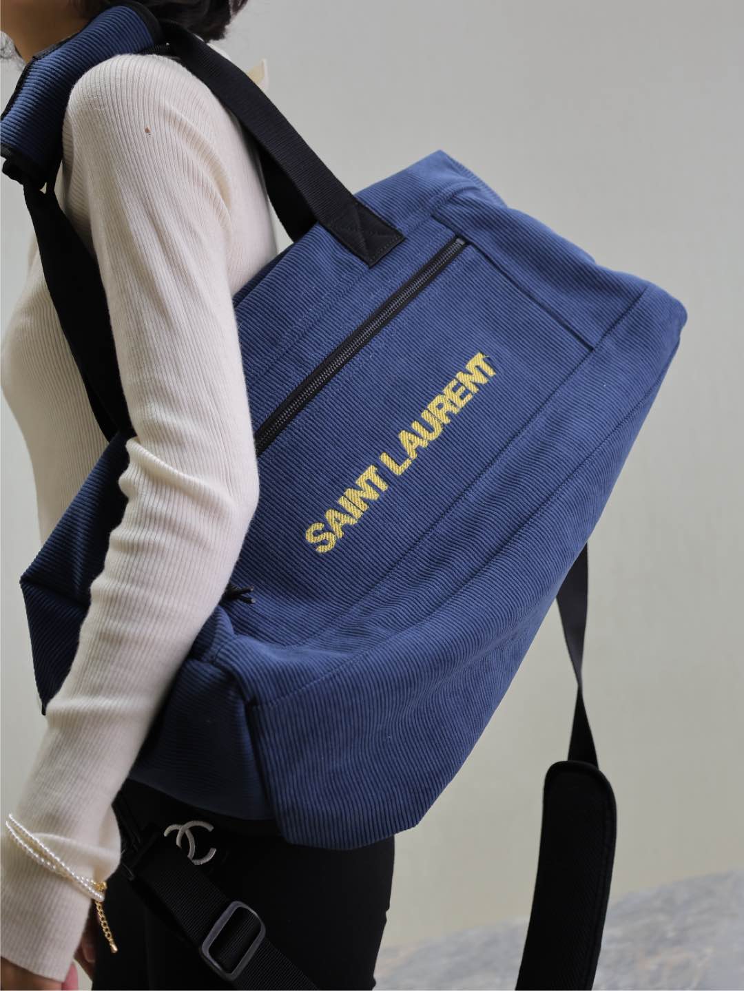 ysl バックスーパーコピー 優雅レディ 牛革 レザー ハンドバッグ 大容量 ブルー_6