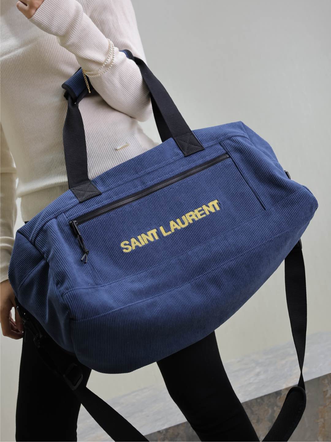 ysl バックスーパーコピー 優雅レディ 牛革 レザー ハンドバッグ 大容量 ブルー_7