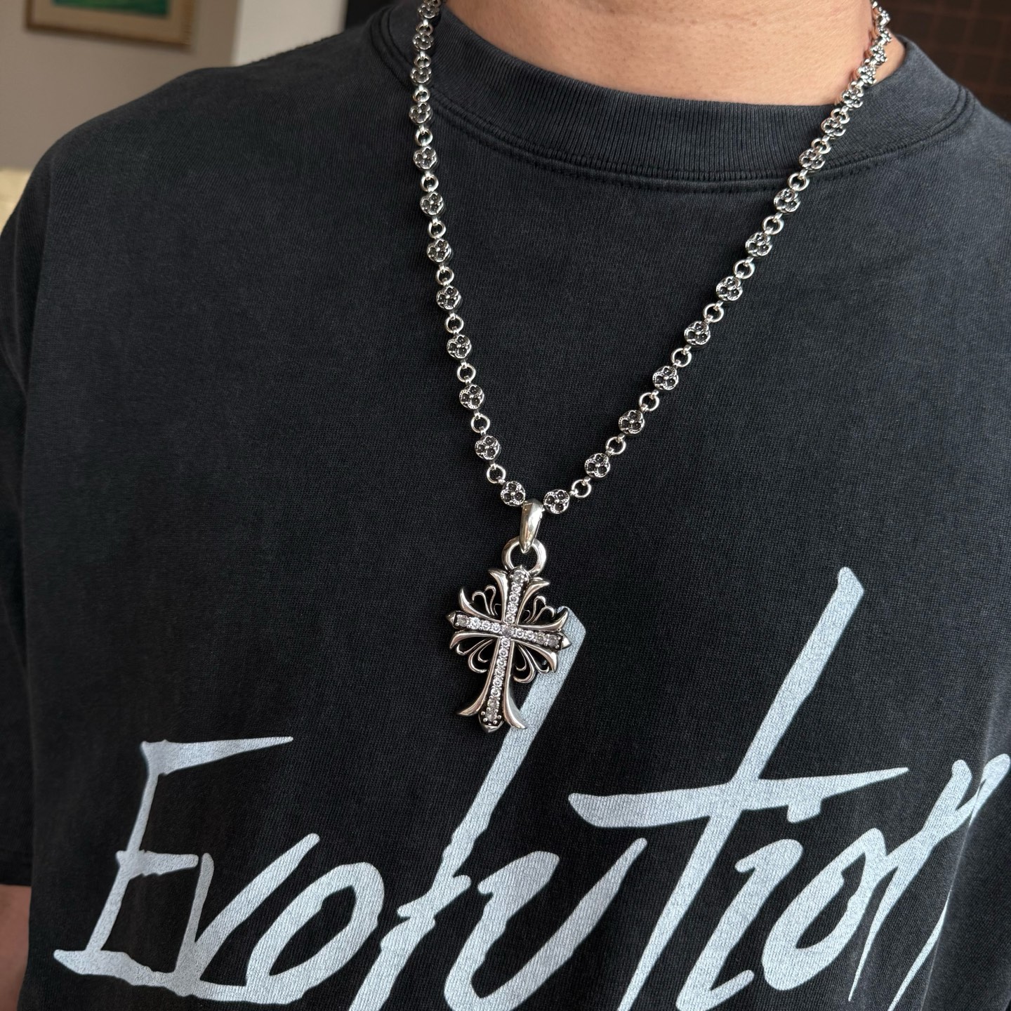 大販売 クロムハーツネックレス チェーンコピー 個性 ハンサム ファッション シルバー_2