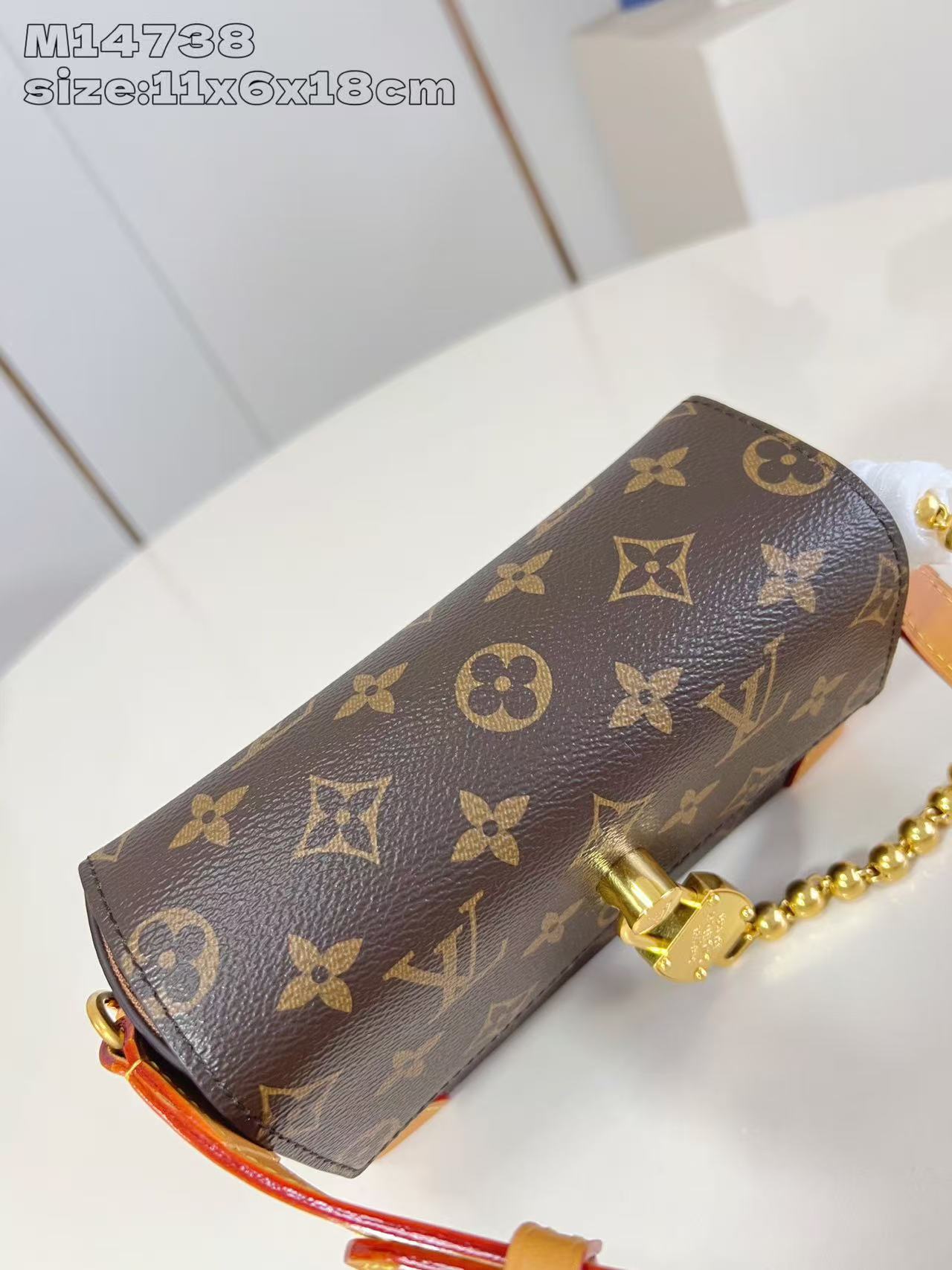 ルイヴィトンバッグ 偽物 ミニサイズ プリント 牛革 バックバッグ 斜め掛け レザー ブラウン_14